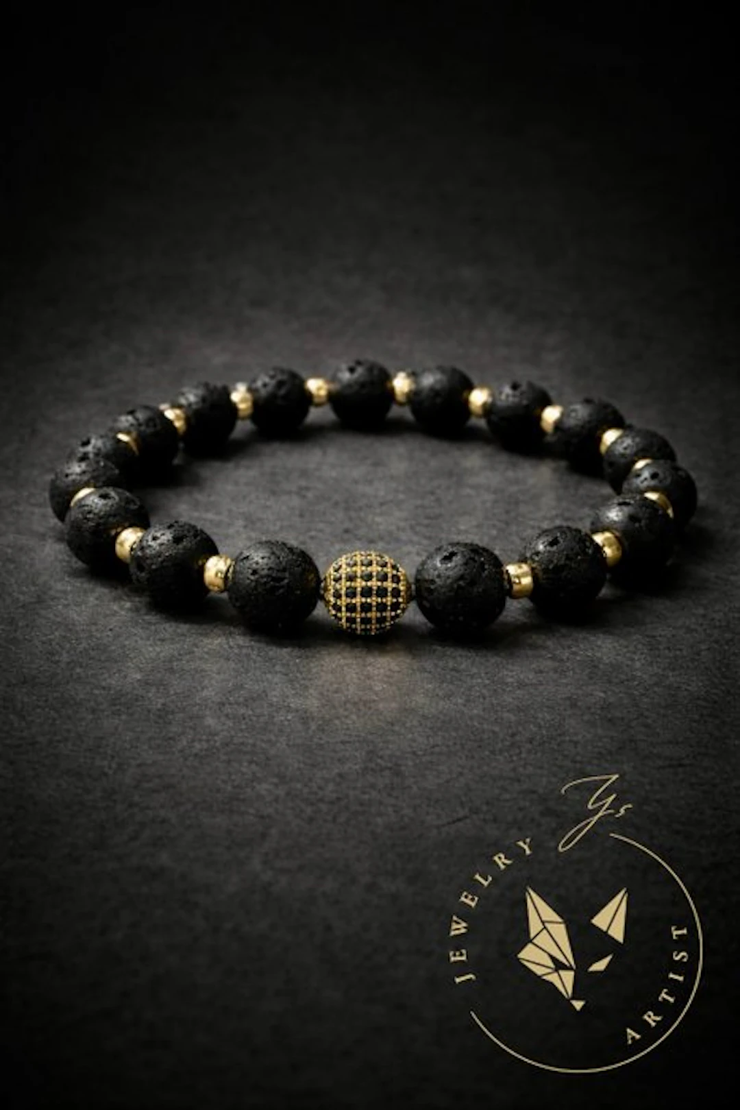Custom-made - Volcanic Lava - 925 Silver - CZ - Certified...