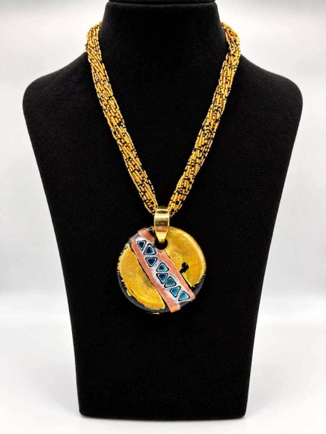 Murano glass - Necklace - 24K gold leaf necklace