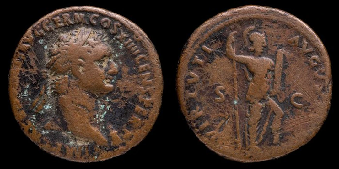 Roman Empire. Domitian (AD 81-96). As VIRTVTI AVGVSTI (No reserve price)