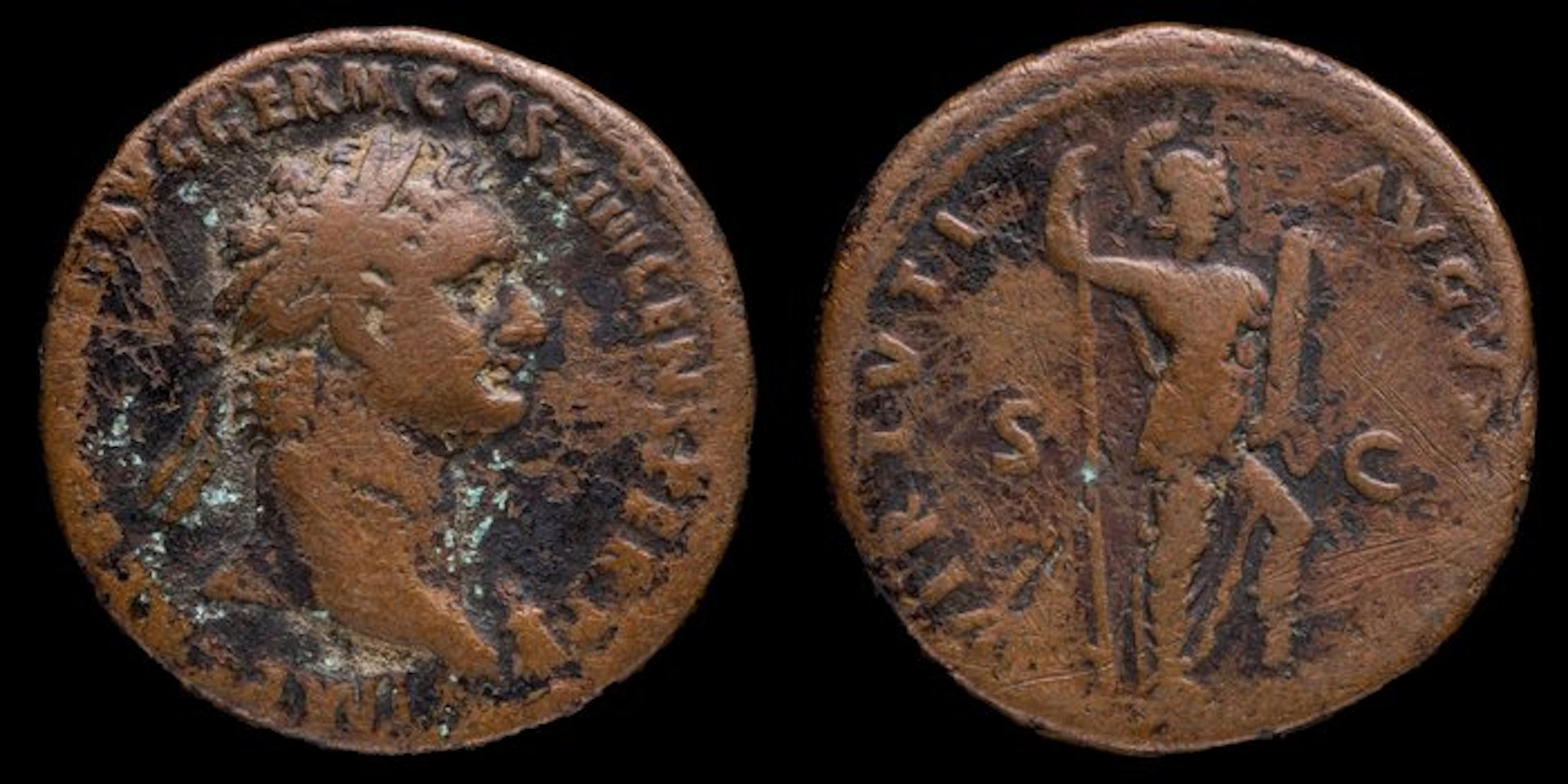 Roman Empire. Domitian (AD 81-96). As VIRTVTI AVGVSTI (No reserve price)