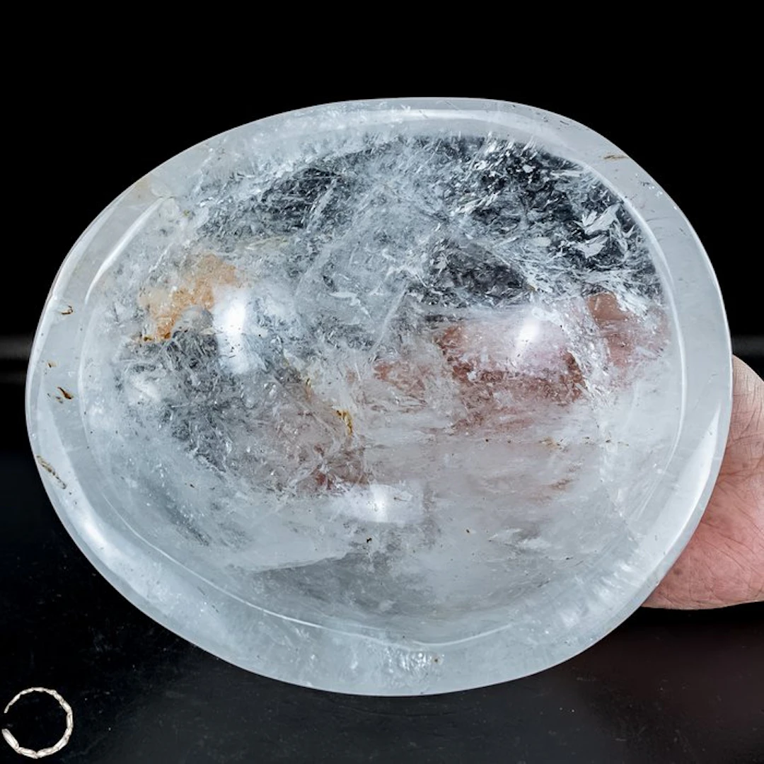 Exclusive bowl made from natural Lemurian quartz from Brazil- 1907.79 g