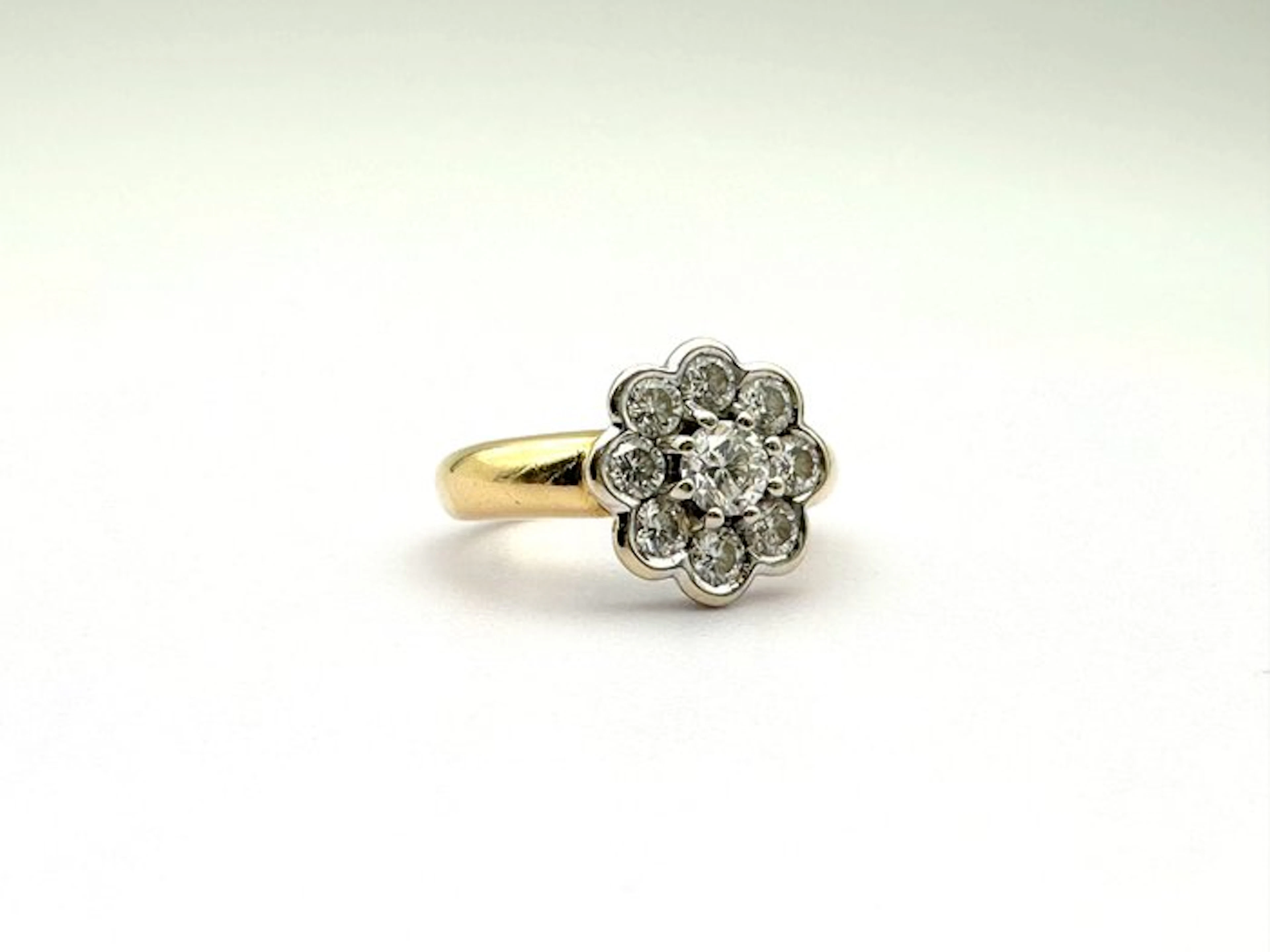 Ring - 18 kt. White gold, Yellow gold - 1.20ct. tw. Diamond (Natural)