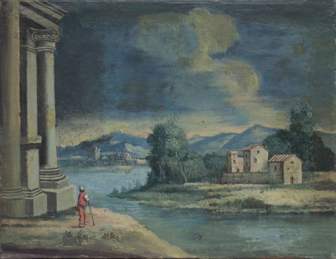 Italian school (XVIII) - Paesaggio con architetture
