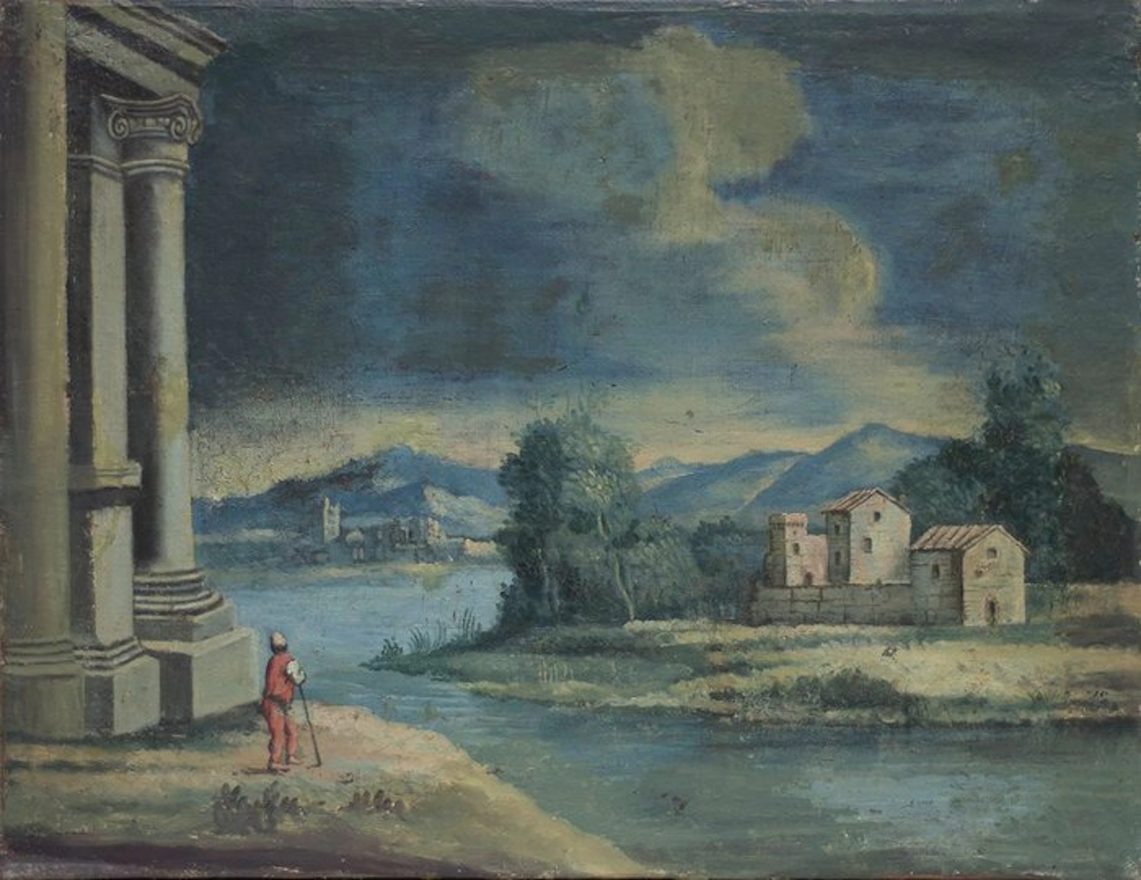 Italian school (XVIII) - Paesaggio con architetture