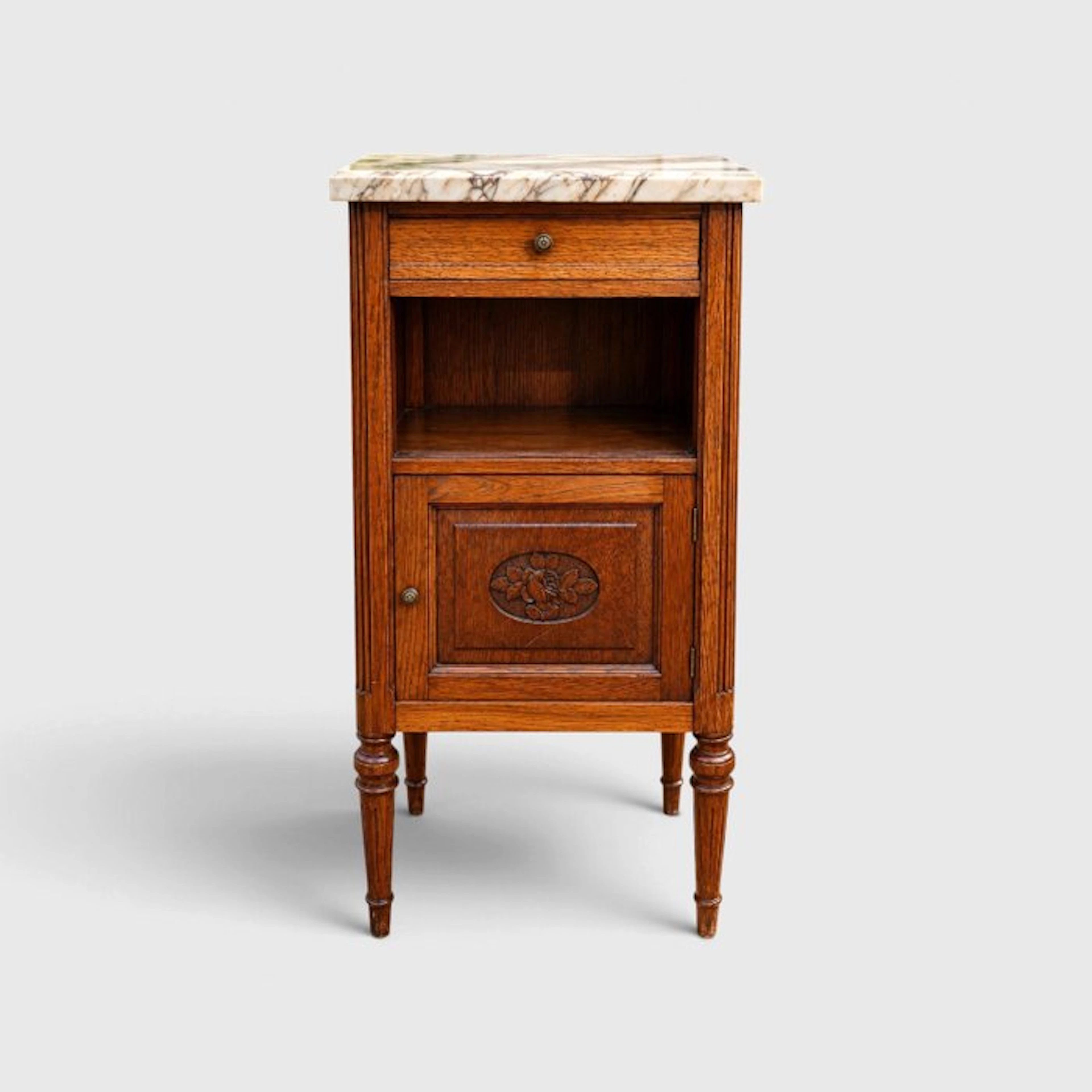 Nightstand - Oak - Louis XVI marble
