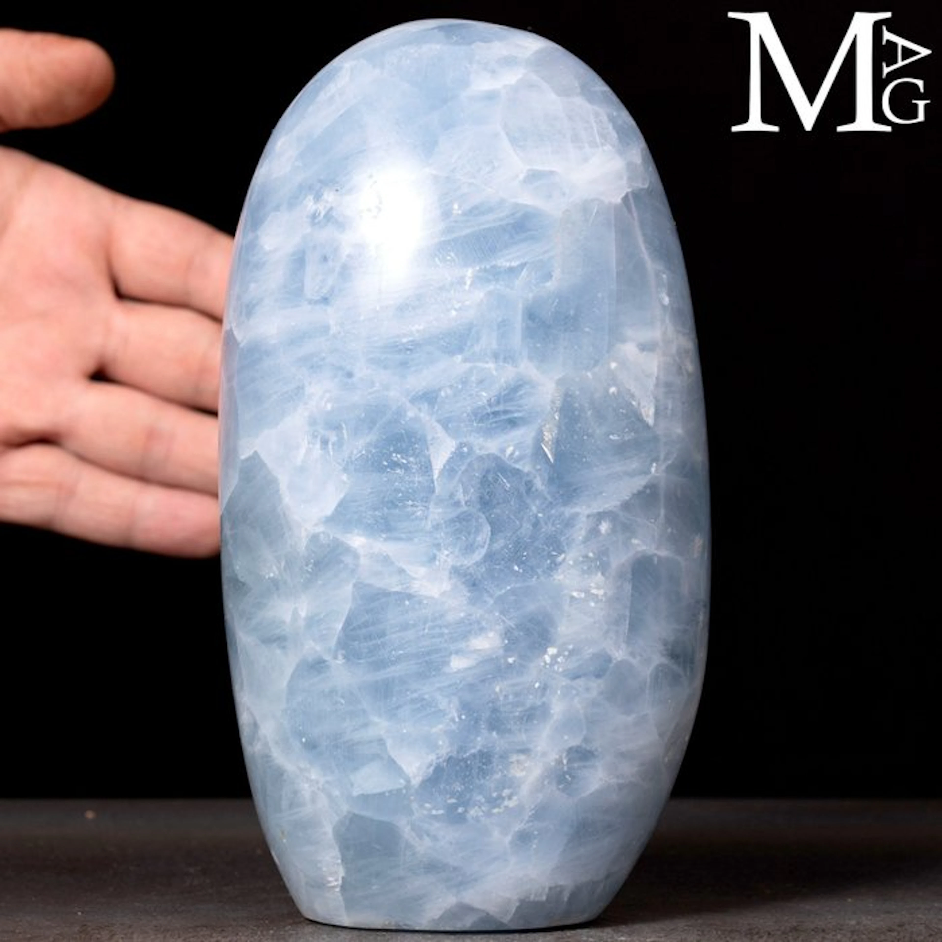 Celestial Blue Calcite Sculpture - Finely Polished...