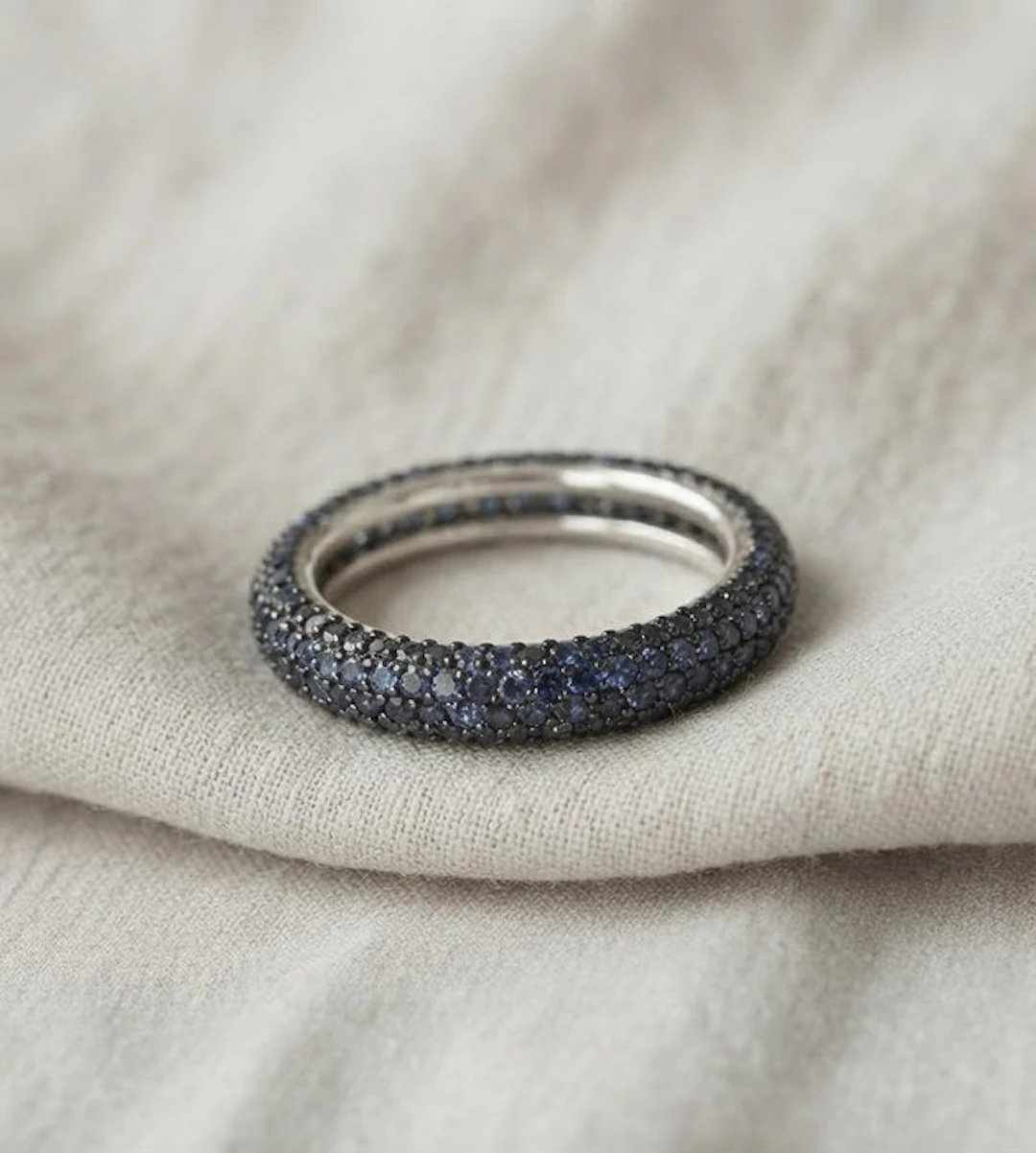 No reserve price - Eternity ring Silver - 1.50ct. tw. Sapphire