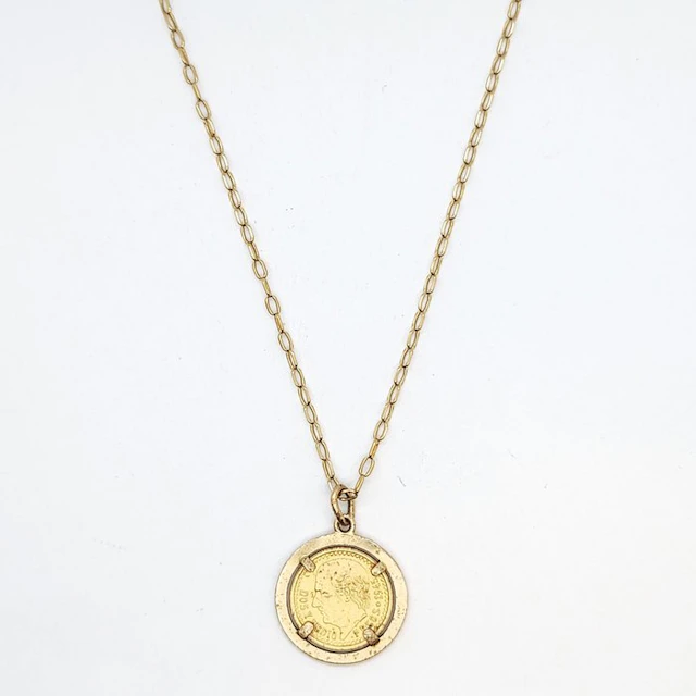 Necklace with pendant - 18 kt. Yellow gold