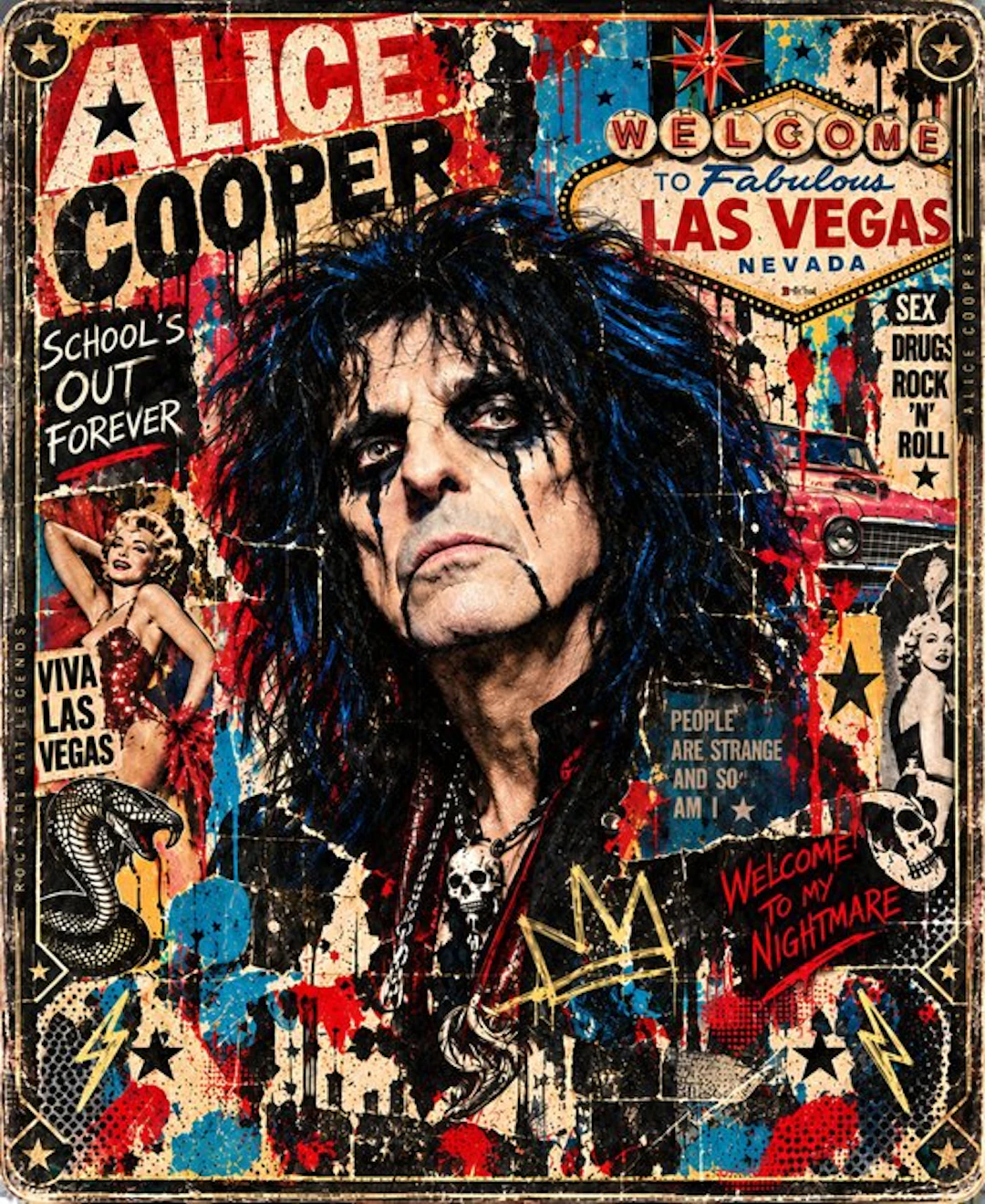 Original by Raffaele De Leo - New! Alice Cooper - 2026 45x55 Cm