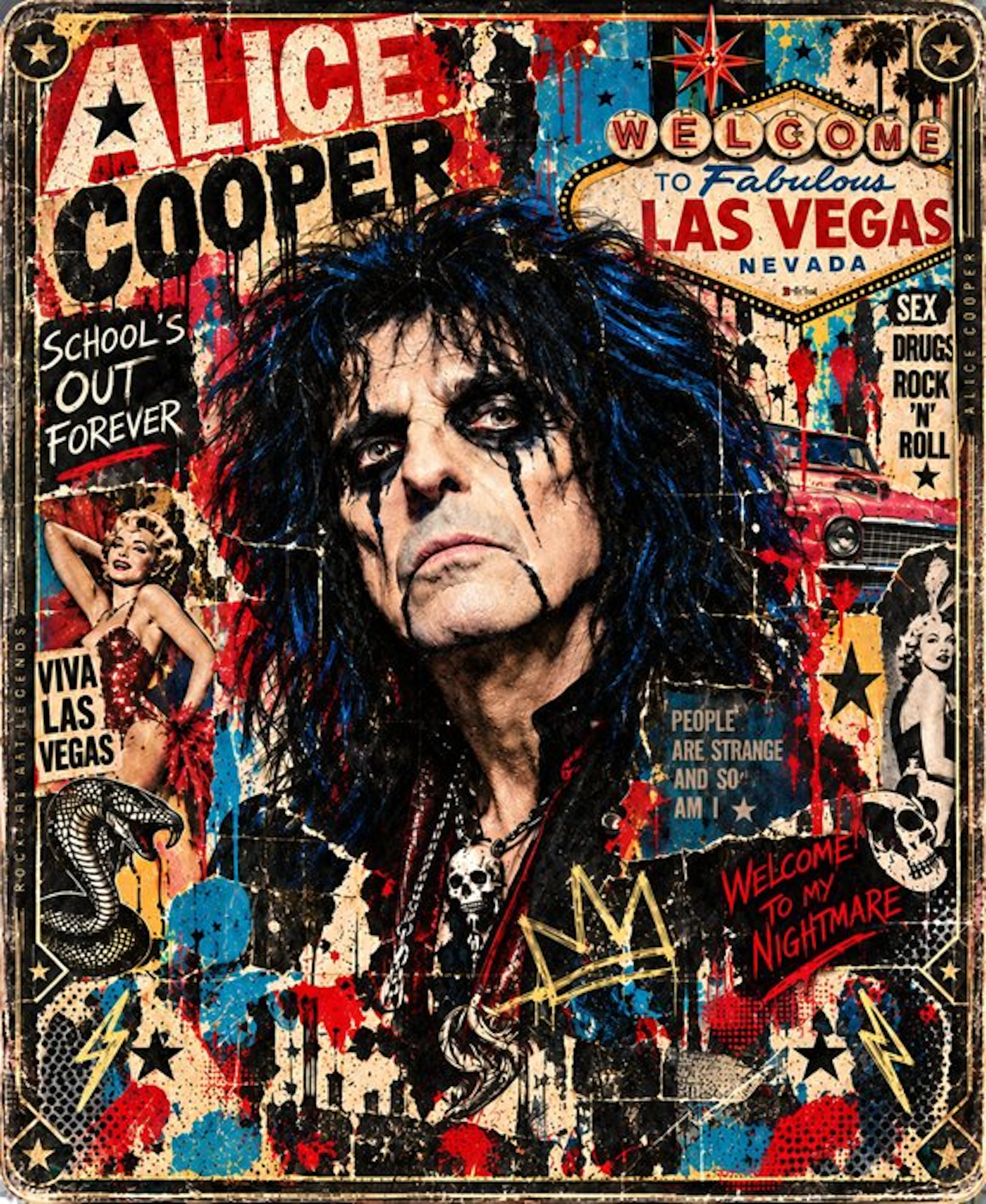 Original by Raffaele De Leo - New! Alice Cooper - 2026 45x55 Cm