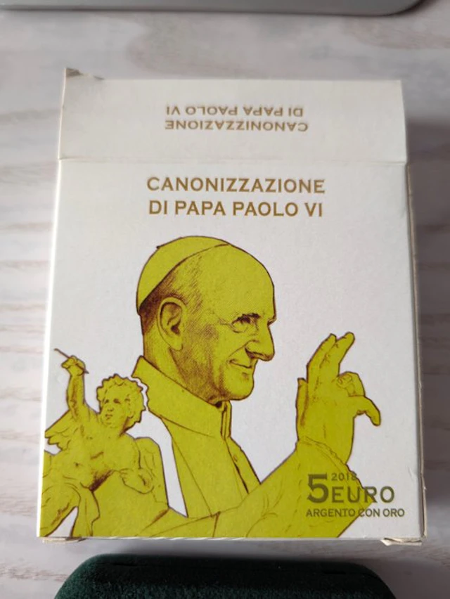Vatican. 5 Euro 2018 "Canonizzazione Papa Paolo VI" Proof