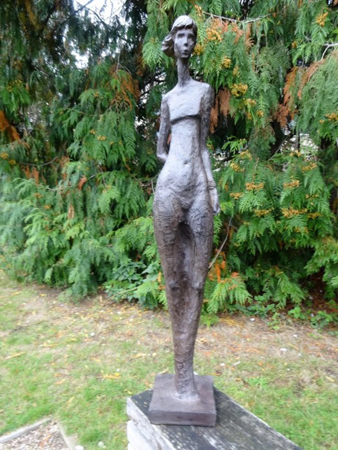 Sculpture, Naakte jonge vrouw - 79.5 cm - Composite
