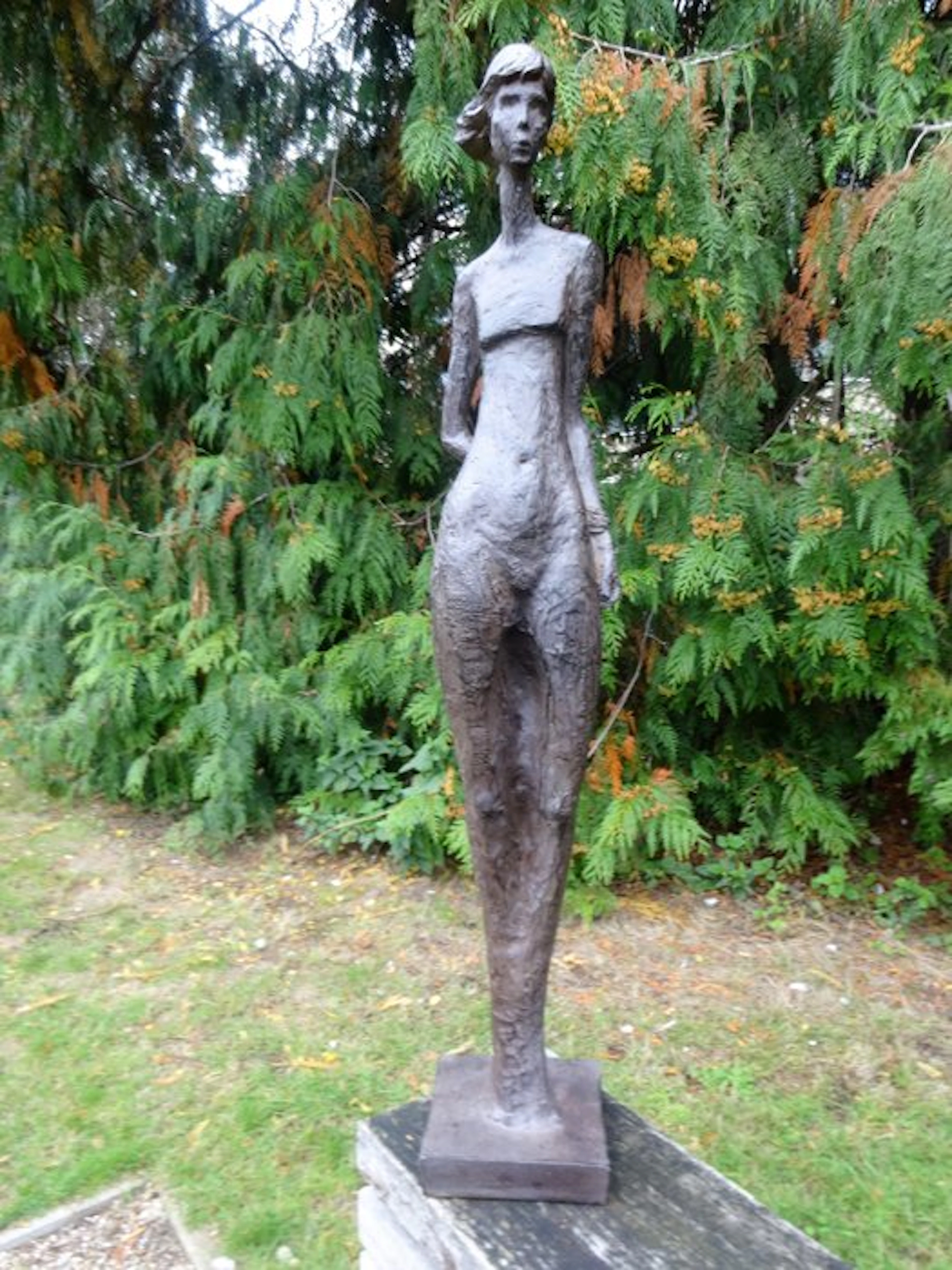 Sculpture, Naakte jonge vrouw - 79.5 cm - Composite