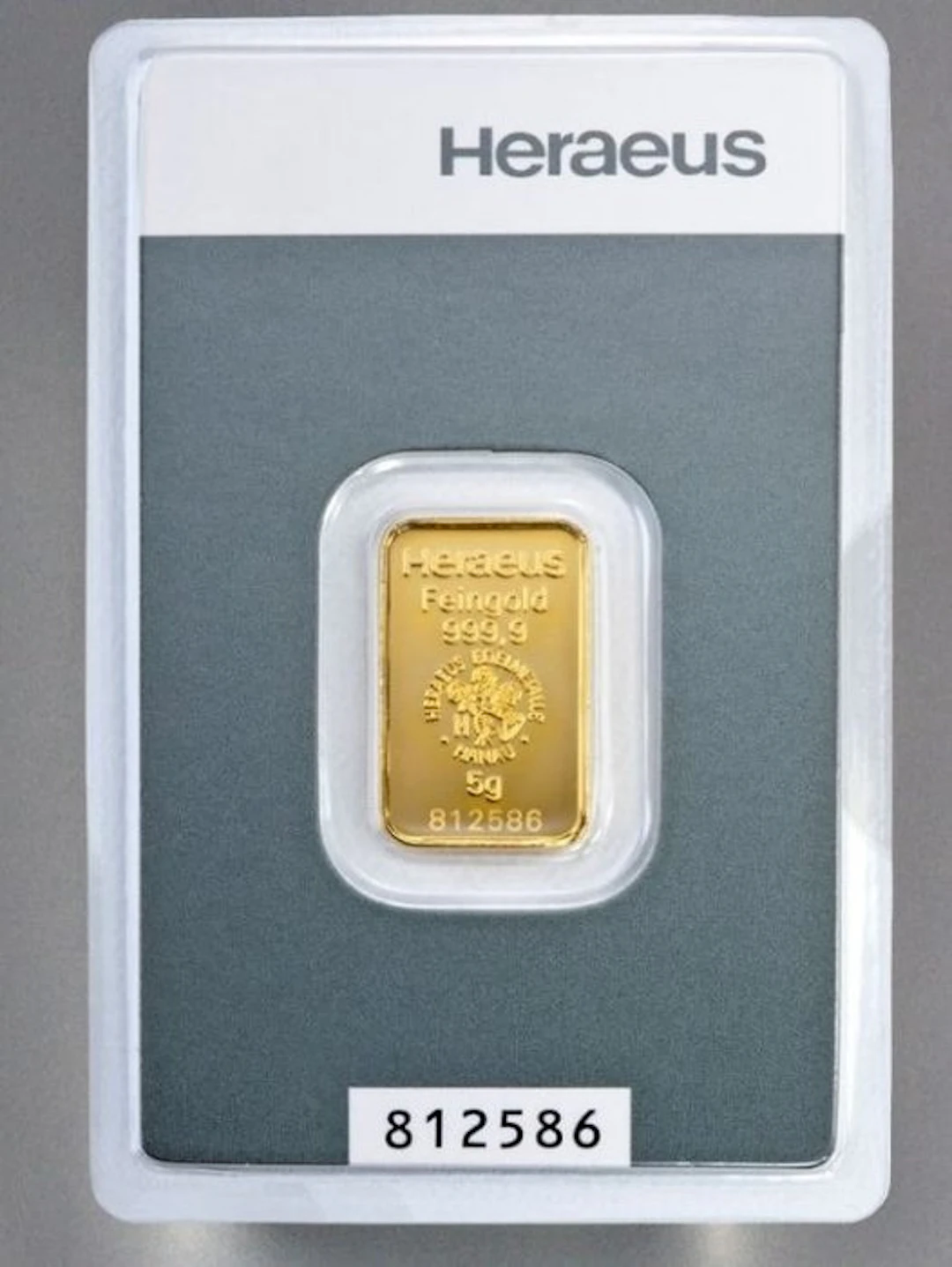 5 grams - Gold .999 - Heraeus, Germany - Sealed