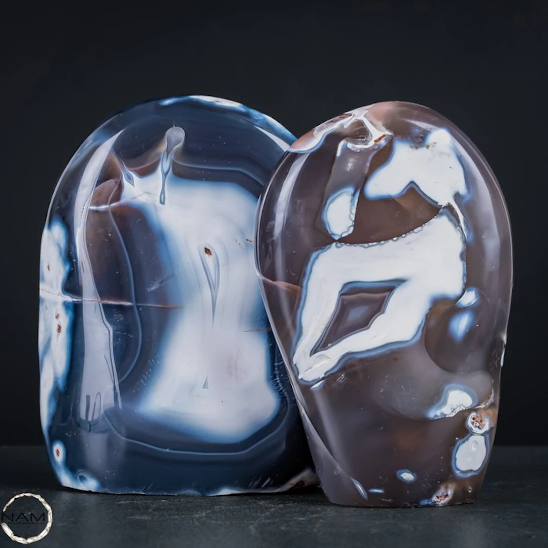 Orca Agate Freeform Lot – Simple Elegance in Natural...