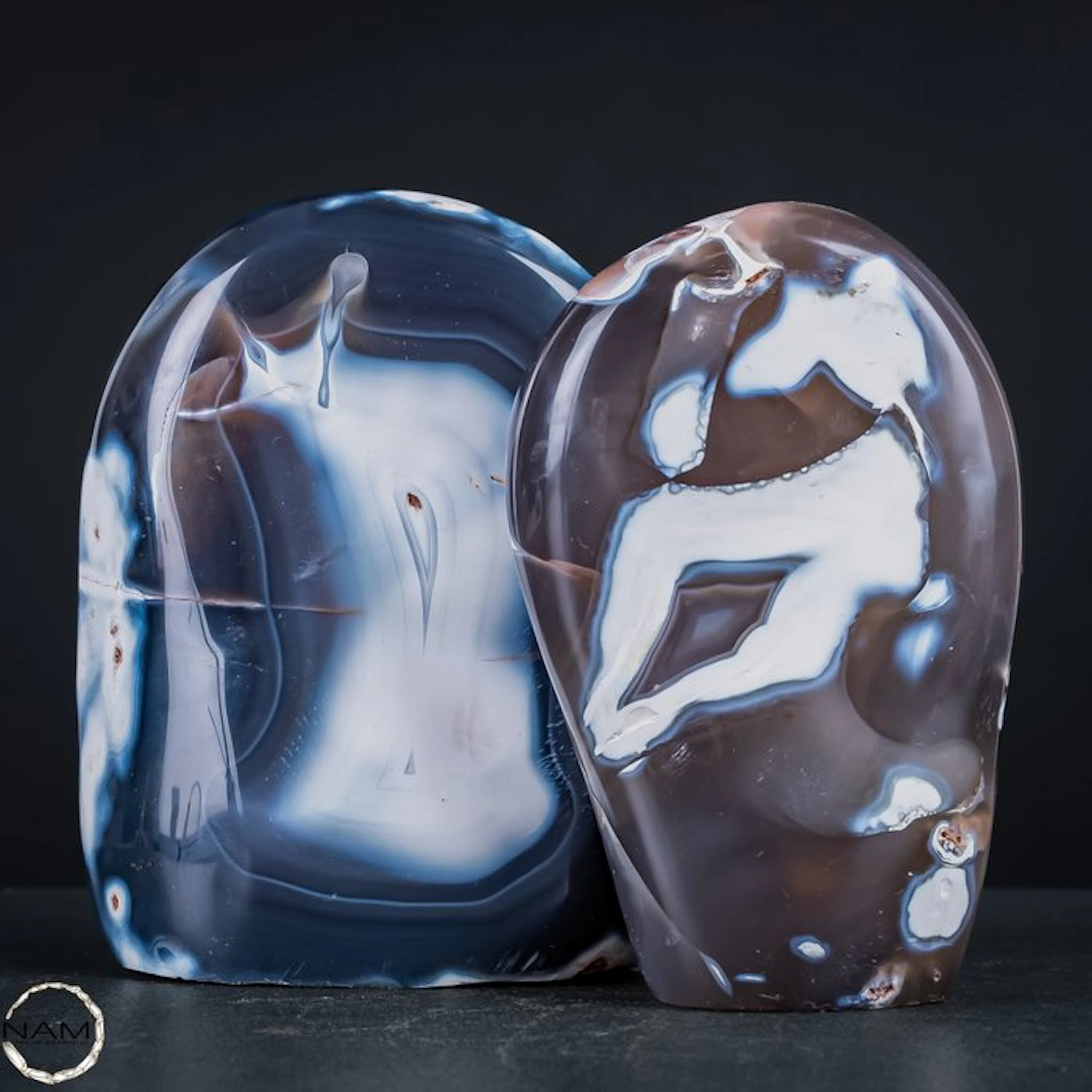 Orca Agate Freeform Lot – Simple Elegance in Natural...