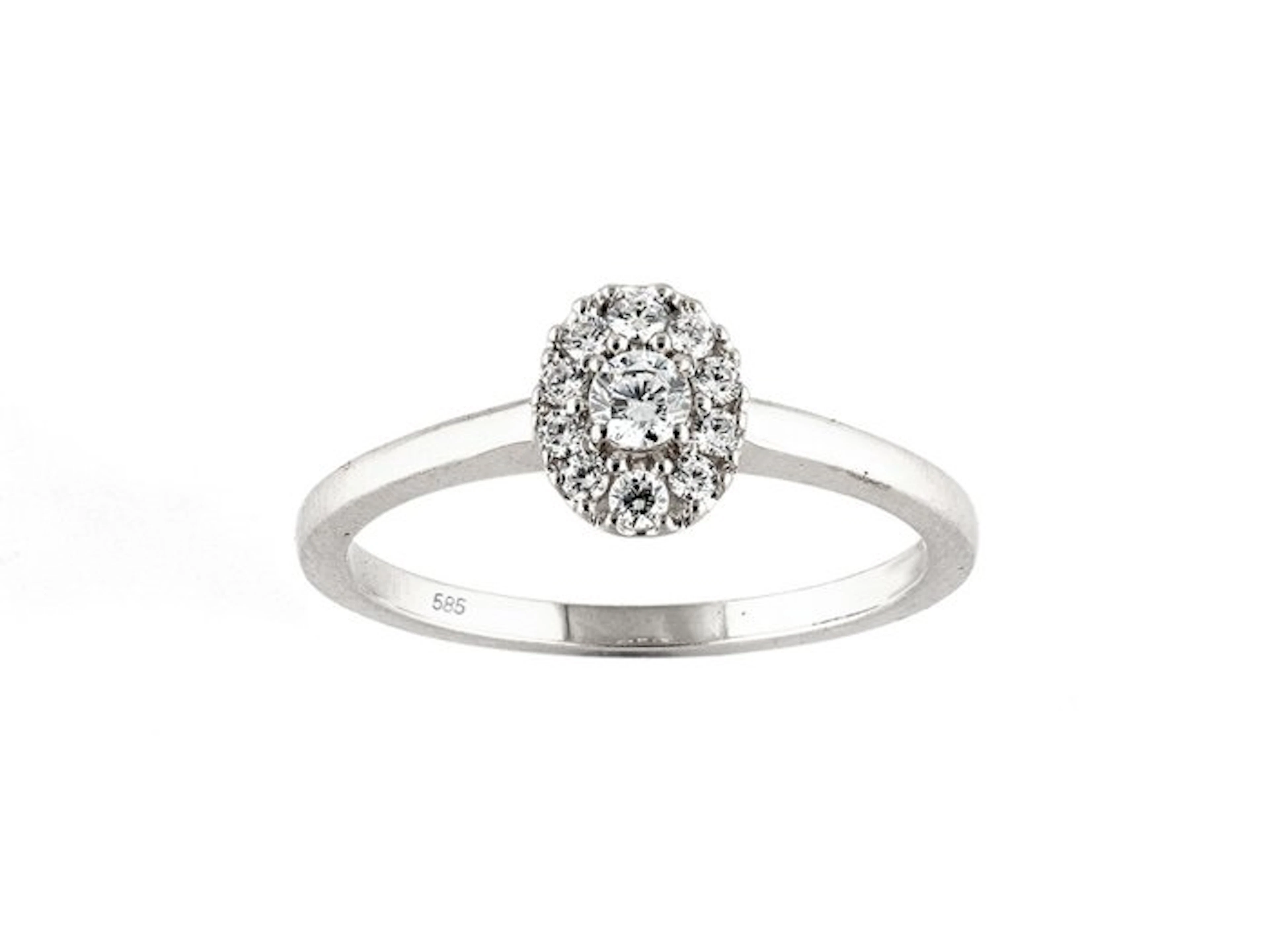 Ring - 14 kt. White gold - 0.24ct. tw. Diamond (Natural)
