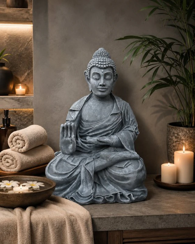 Statue, 60 cm high Buddha statue - 60 cm - polyresin