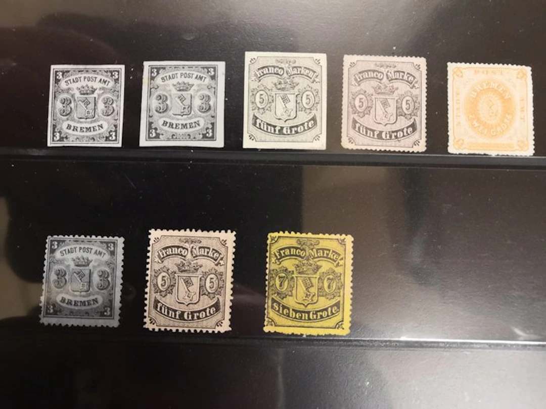 Bremen 1855/1867 - 8 different unused brands