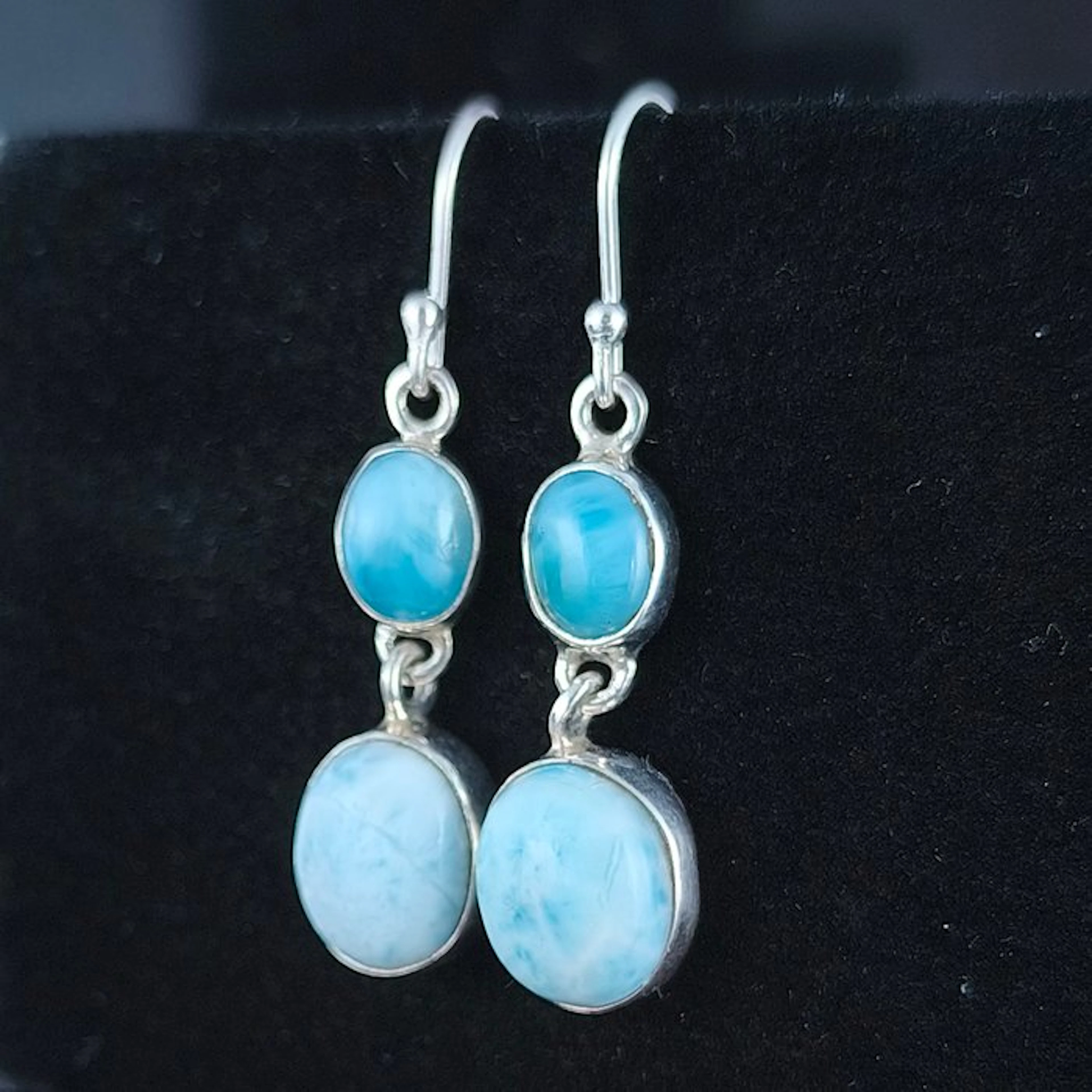 Larimar Cabochons - Height: 40 mm - Width: 10 mm- 5.24 g