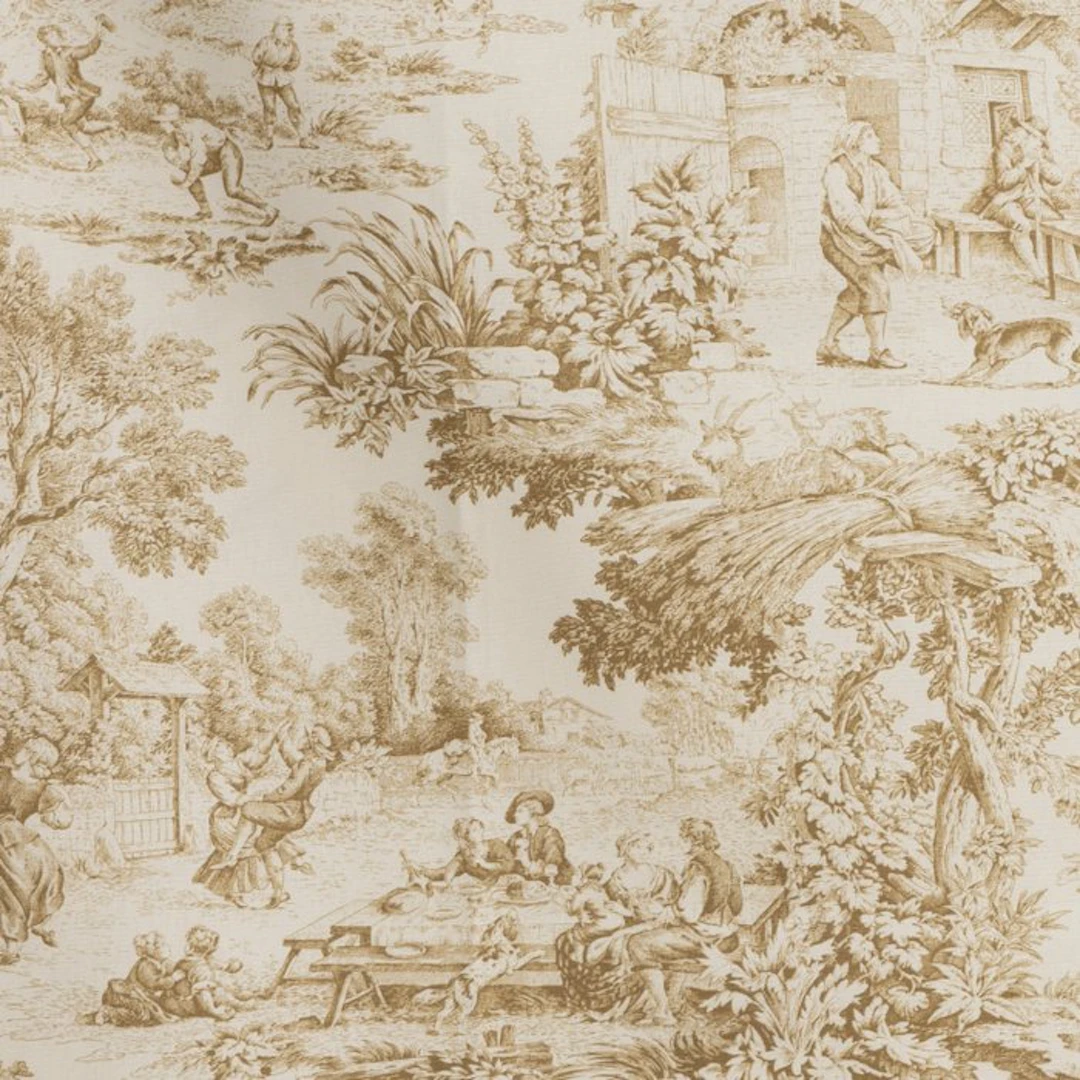 AA006 - Beige Toile de Jouy - French Elegance...