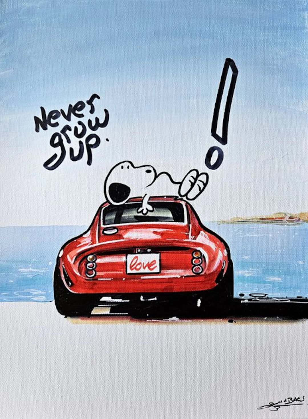 Artwork - Ferrari - FERRARI Pop Art - Original acrylic painting - SNOOPY - 2016
