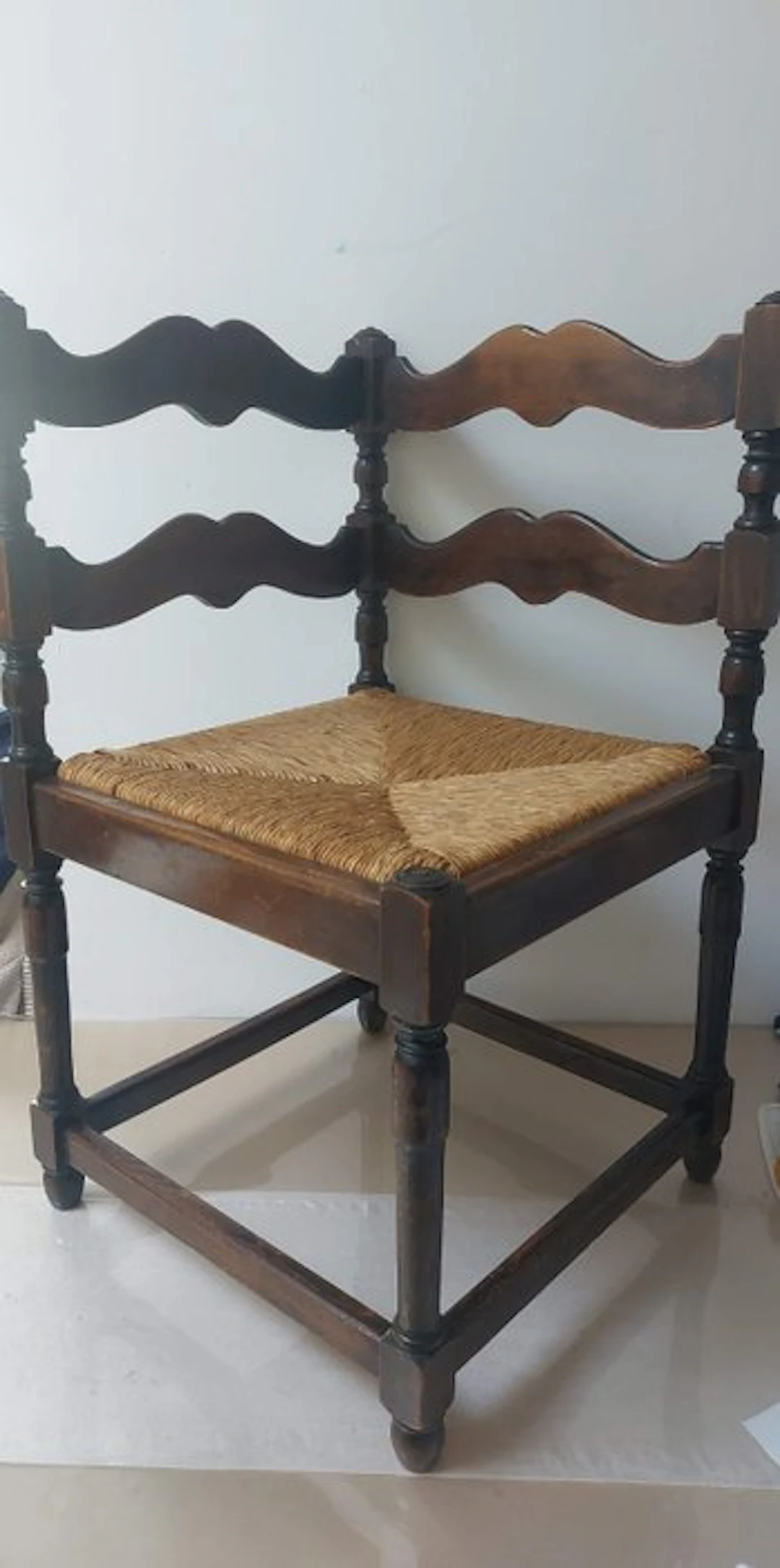 Chair - Oak - Antique oak corner chair