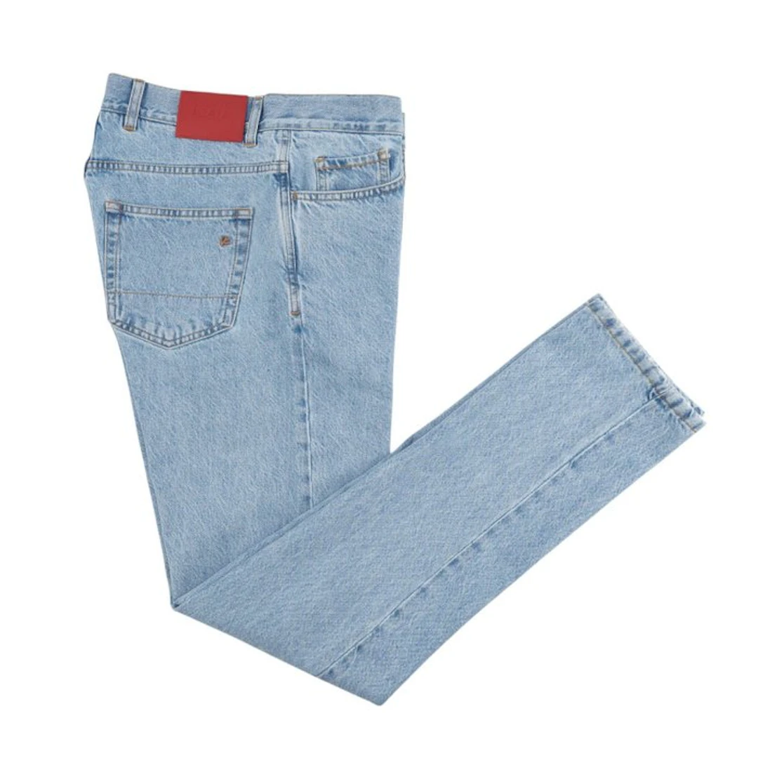 ISAIA NAPOLI - 52 IT - Light Blue Denim Jeans Pant Cotton...