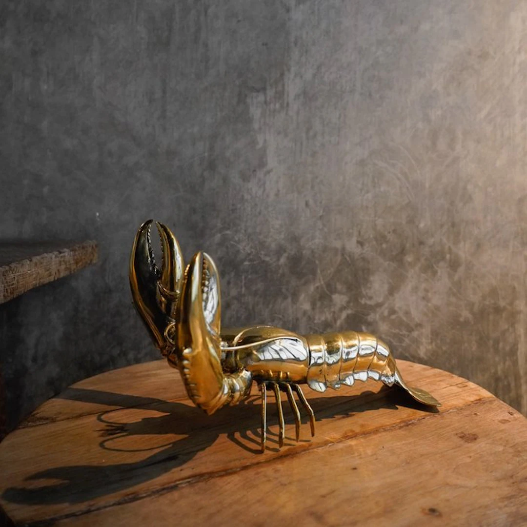 Sculpture, Large Lobster Sculpture - 21 cm - Bronze
