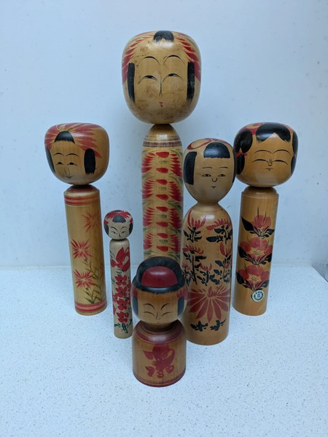 A stunning set of vintage Kokeshi in different styles...