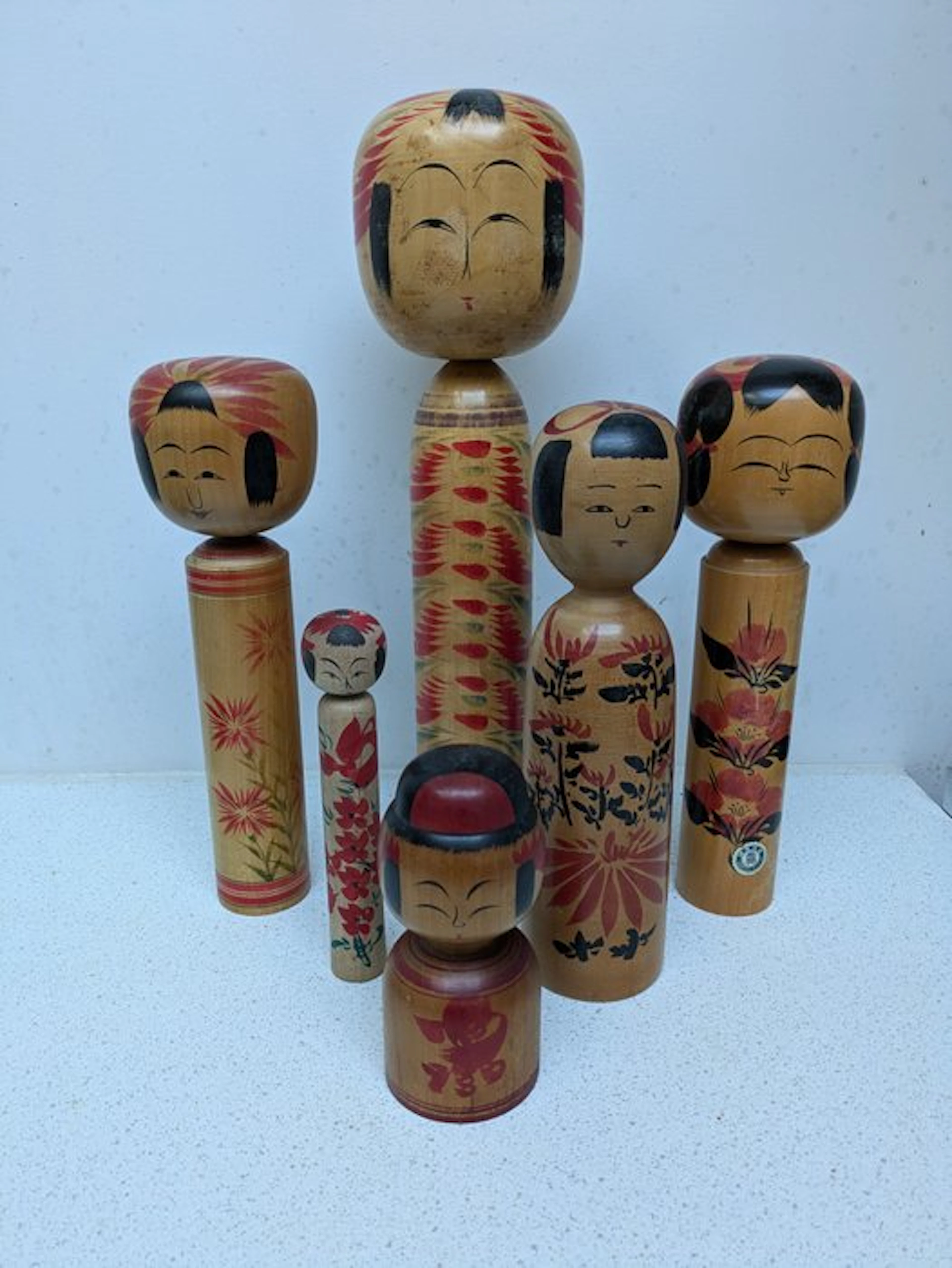 A stunning set of vintage Kokeshi in different styles...
