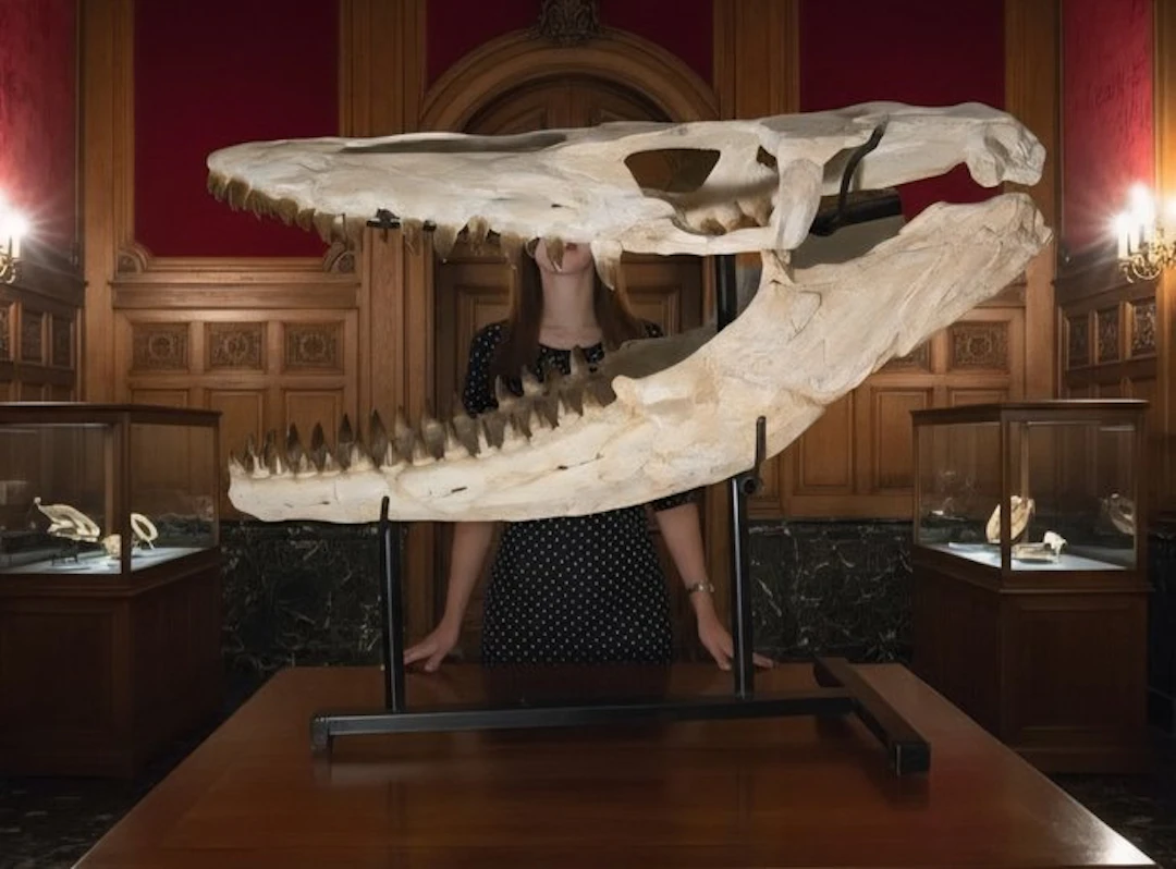 Giant Mosasaur - Fossil skull - 120 cm - 96 cm