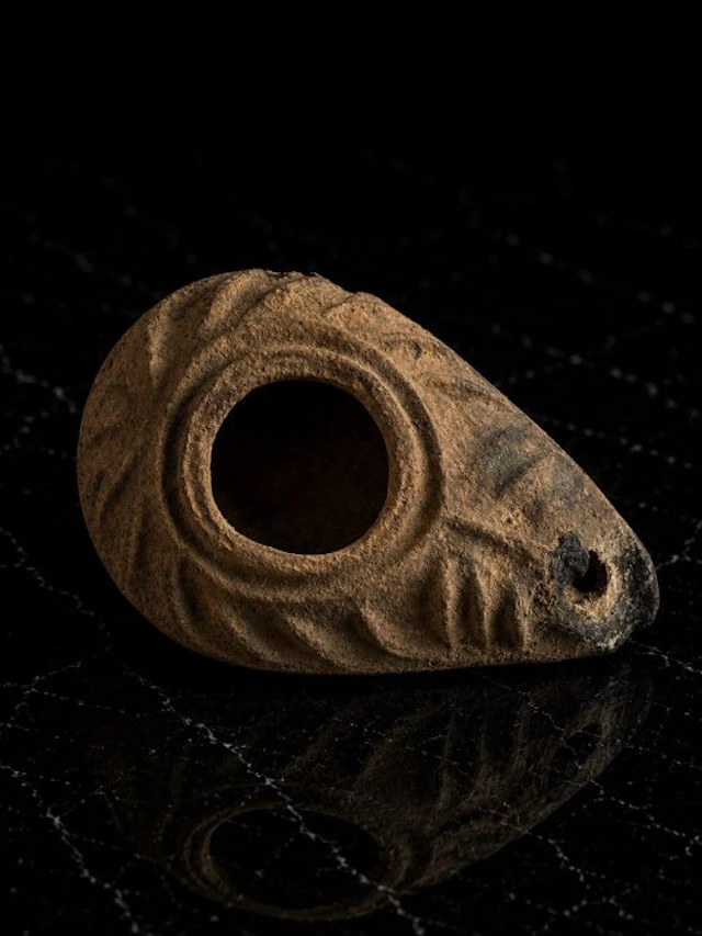 Late Roman/Early Byzantine Terracotta Oil Lamp with...