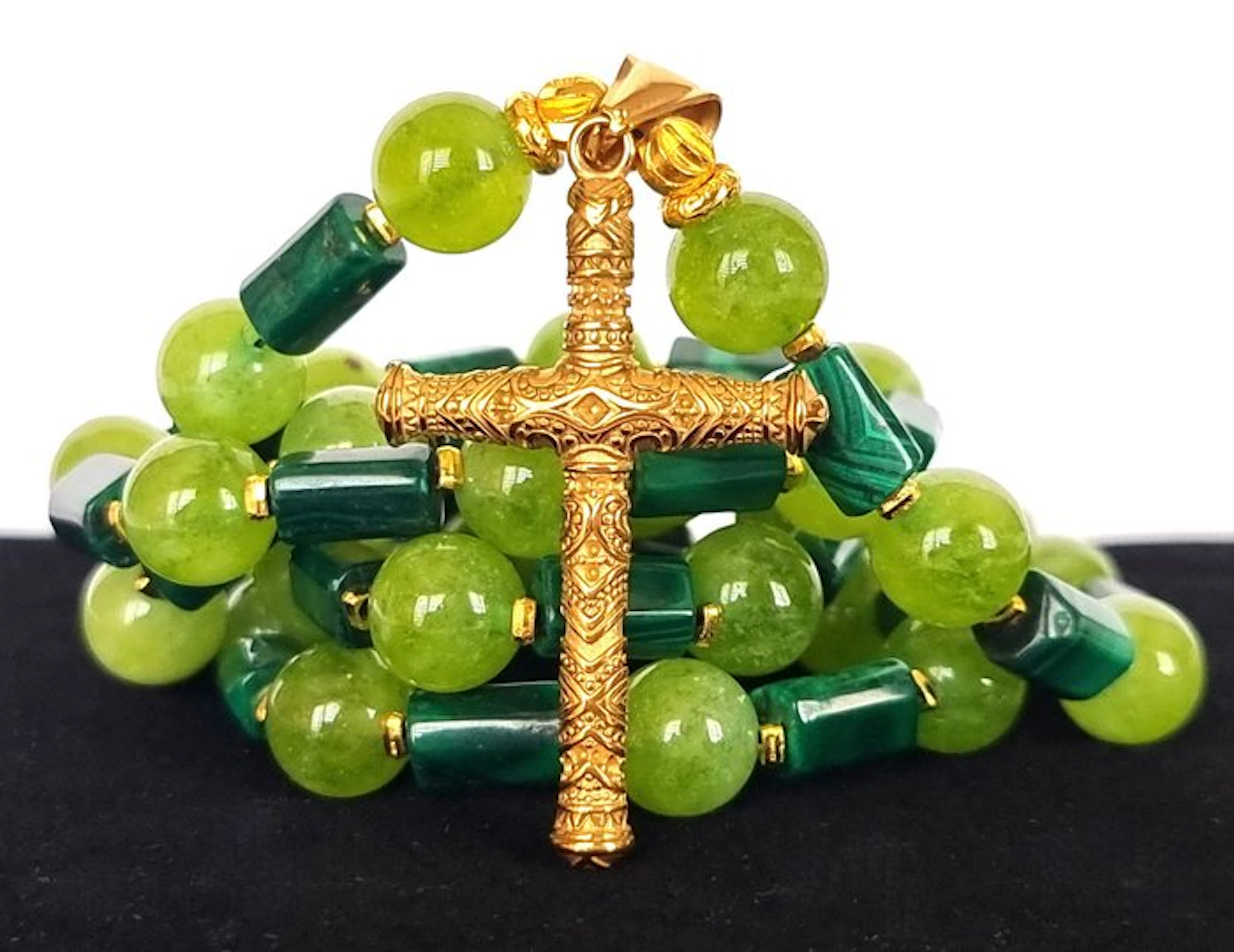 Malachite & Peridot – Totemic Cross – The Eye of...