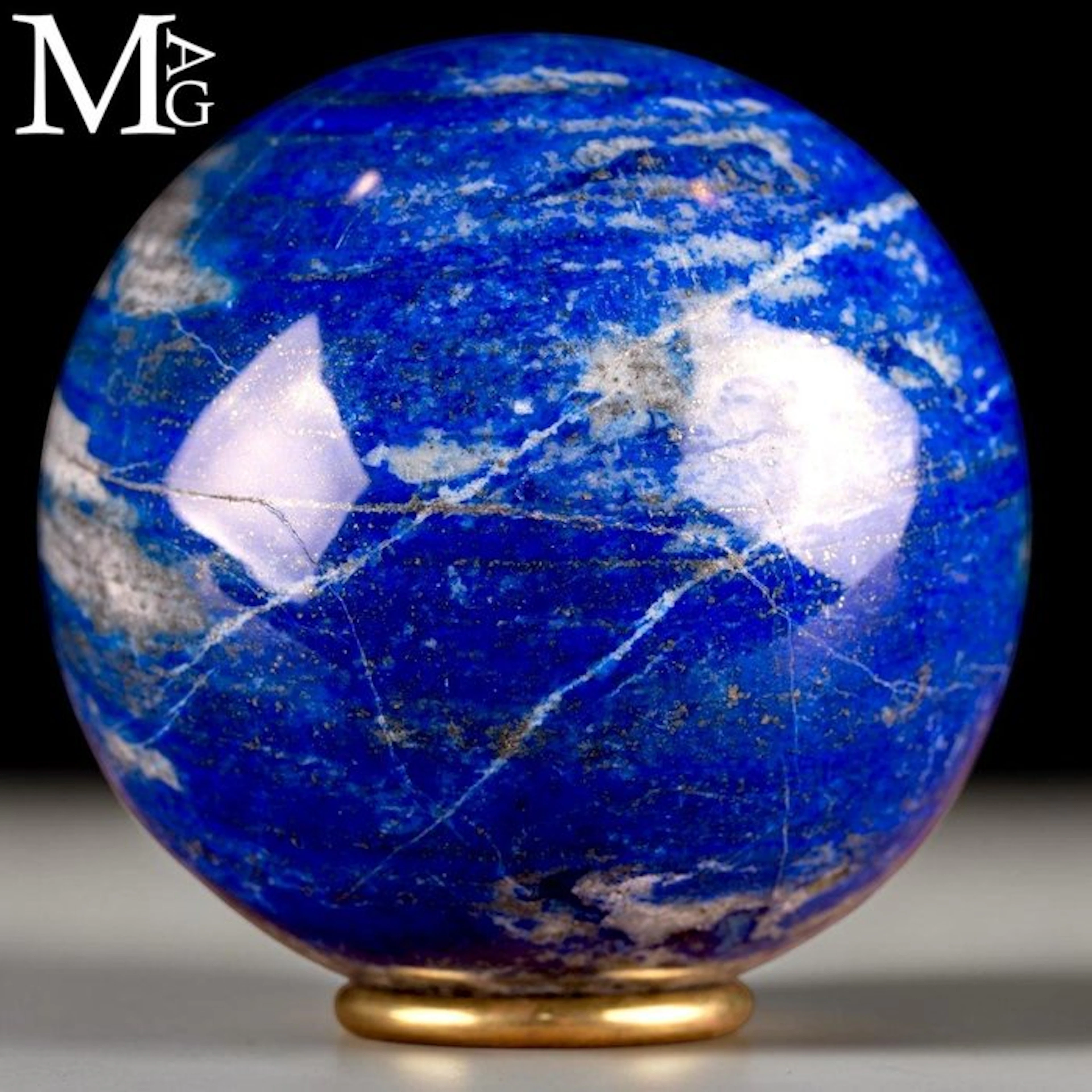 Premium Afghan Lapis Lazuli Sphere with Pyrite...