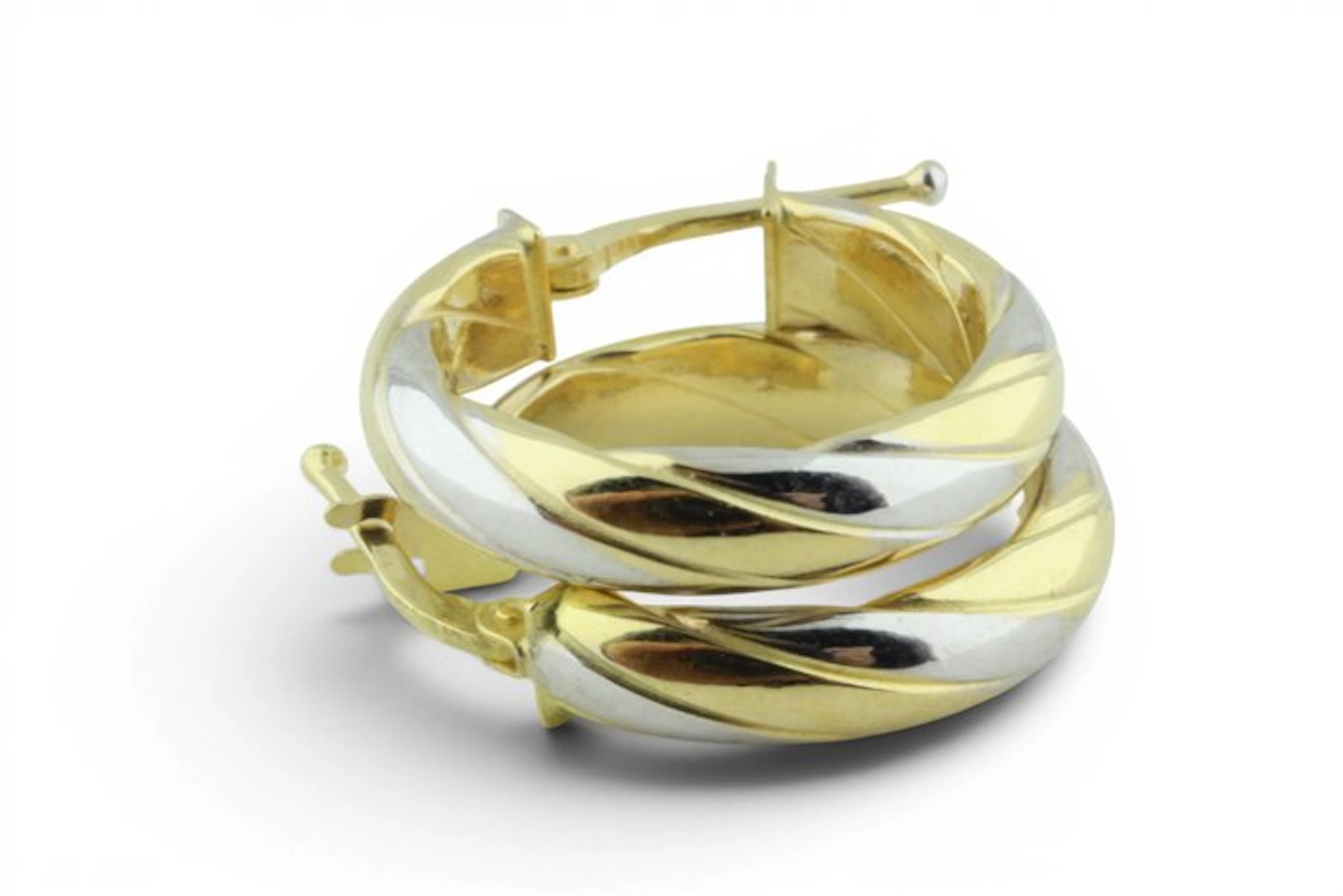 Hoop earrings - 18 kt. Yellow gold, White gold