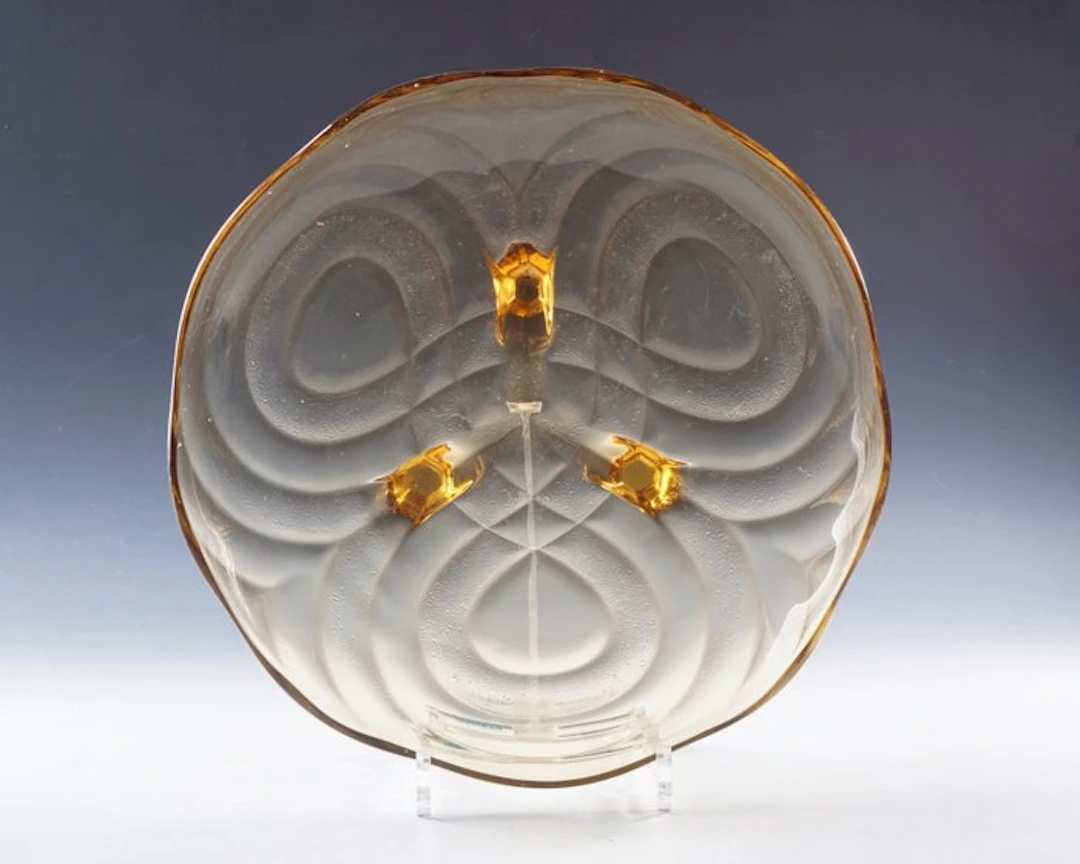 Walther & Söhne - Platter - Amber-colored with...