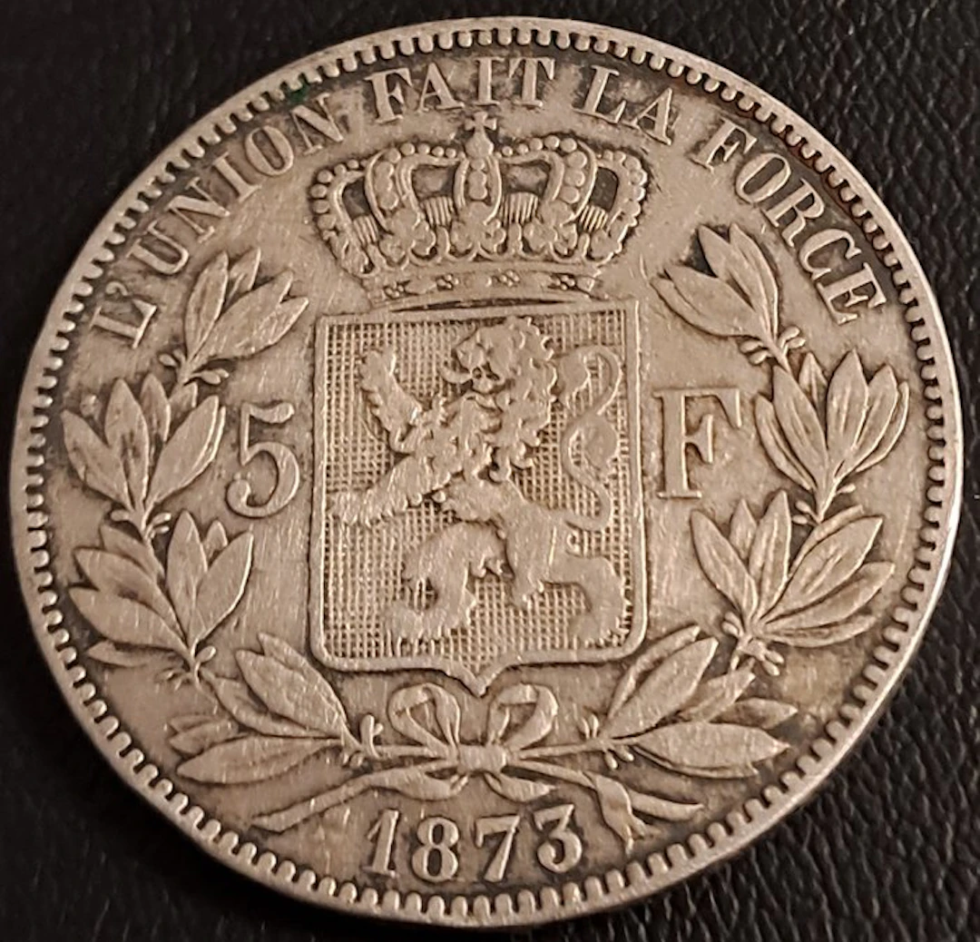 Belgium. Leopold II. 5 Francs petite tête 1873 (No reserve price)