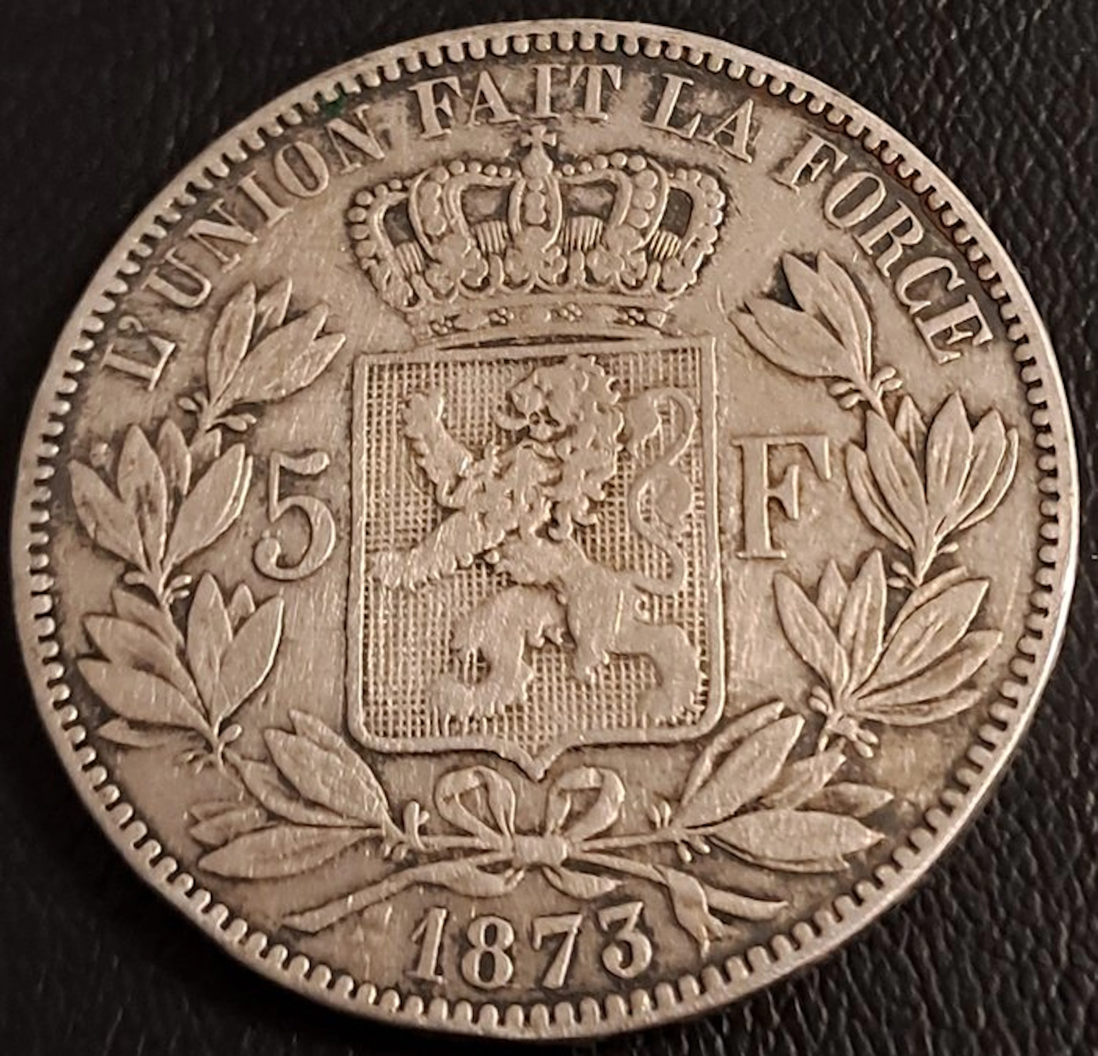 Belgium. Leopold II. 5 Francs petite tête 1873 (No reserve price)