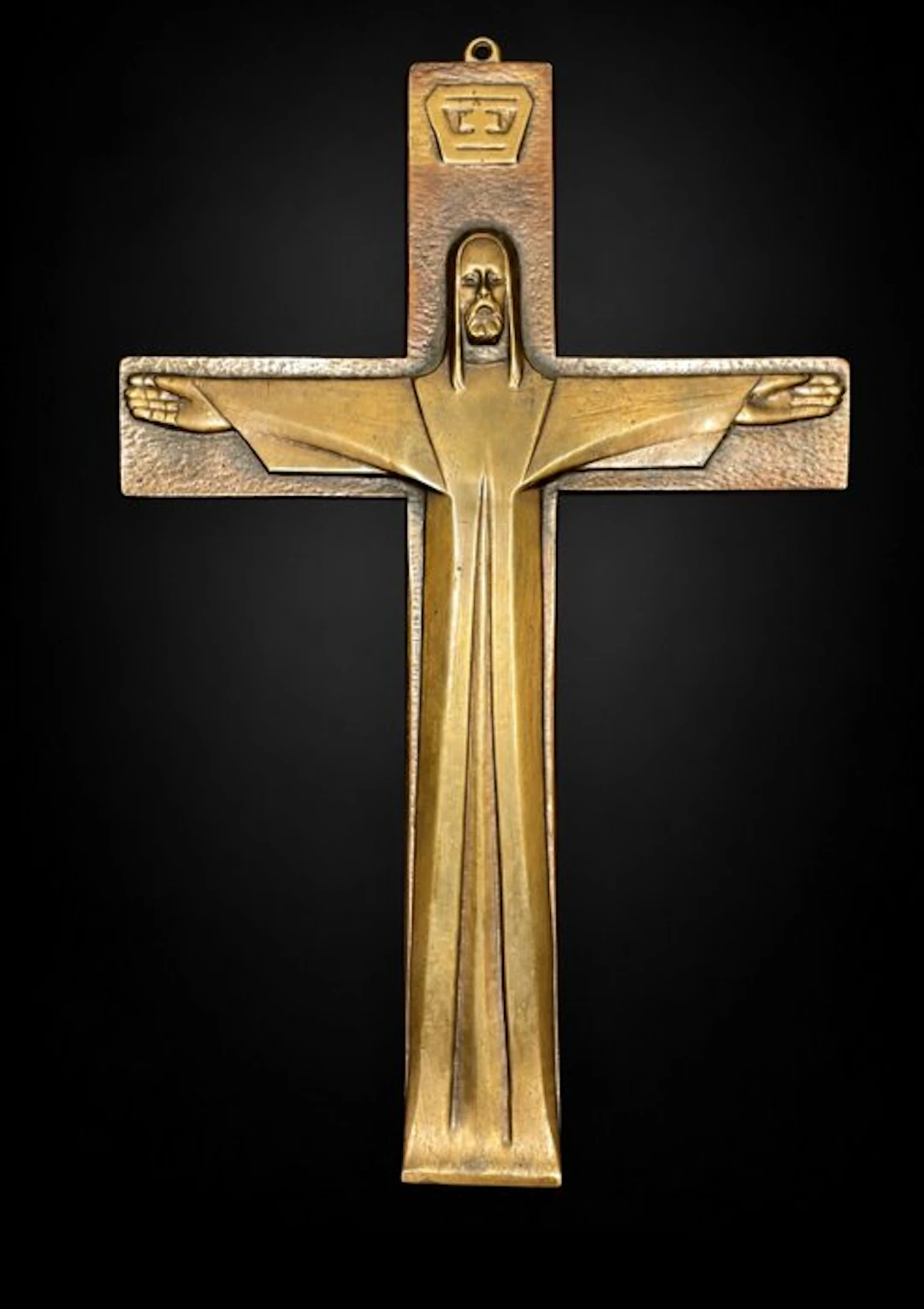Art Deco crucifix - 41 cm - 1.5 kg - Art Deco - Bronze - 1920-1930