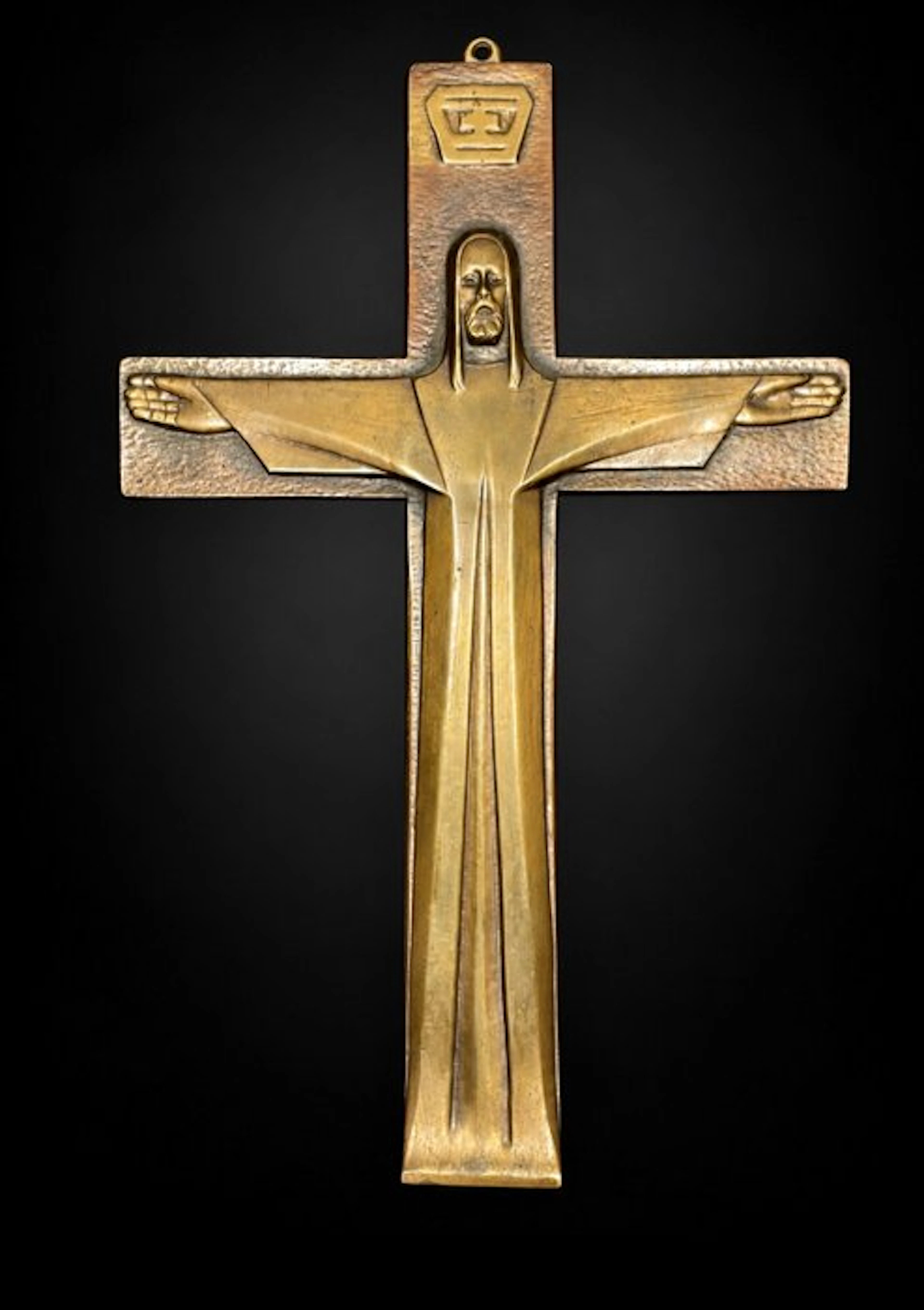 Art Deco crucifix - 41 cm - 1.5 kg - Art Deco - Bronze - 1920-1930