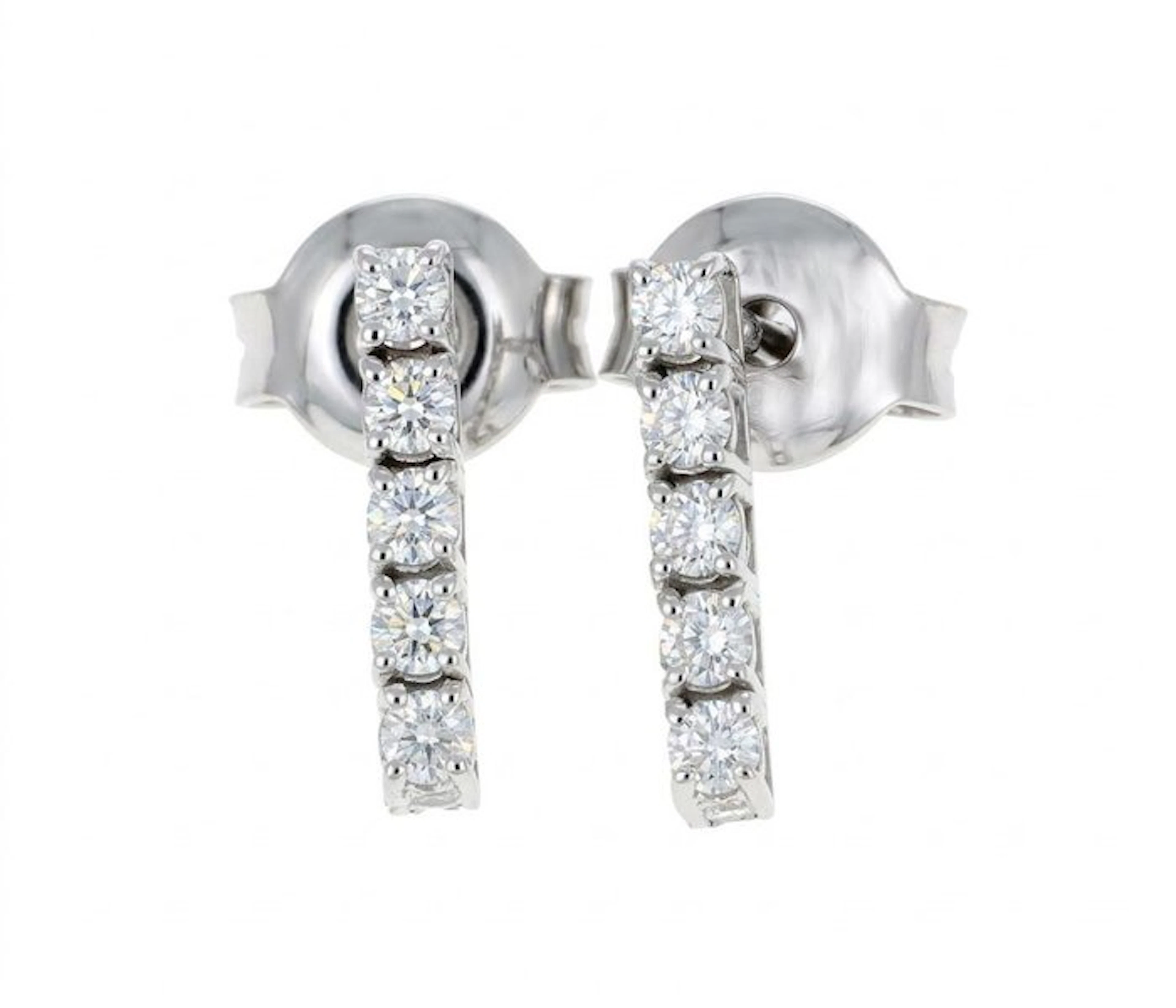 No reserve price - Earrings - 18 kt. White gold - 0.30ct. tw. Diamond (Natural)