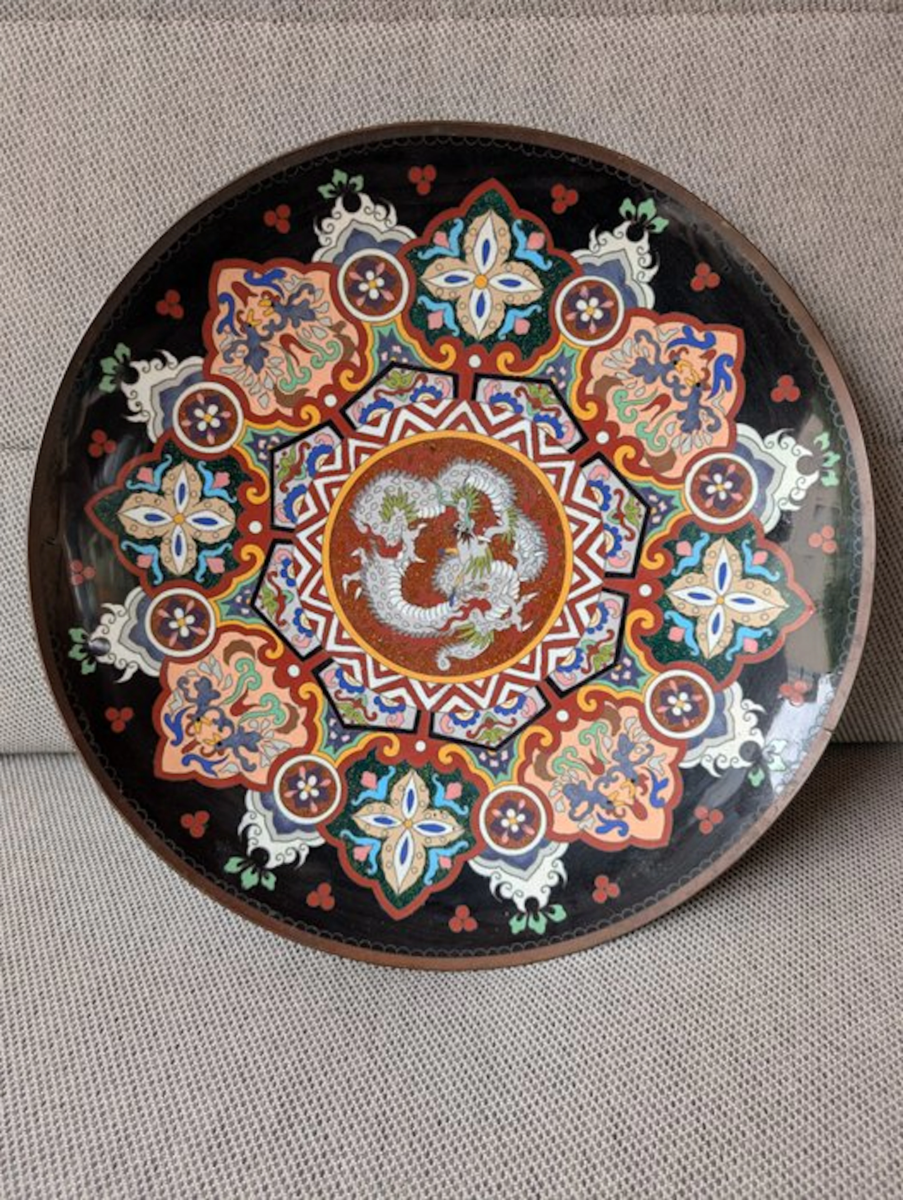 Dish - Enamel, Copper - Cloisonné plate