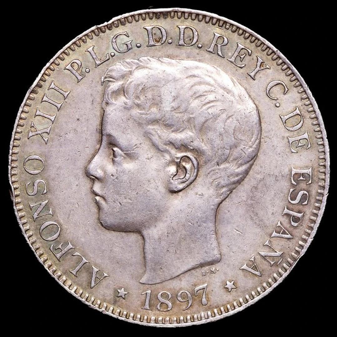 Spain. Alfonso XIII. 1 Peso 1897 - Filipinas