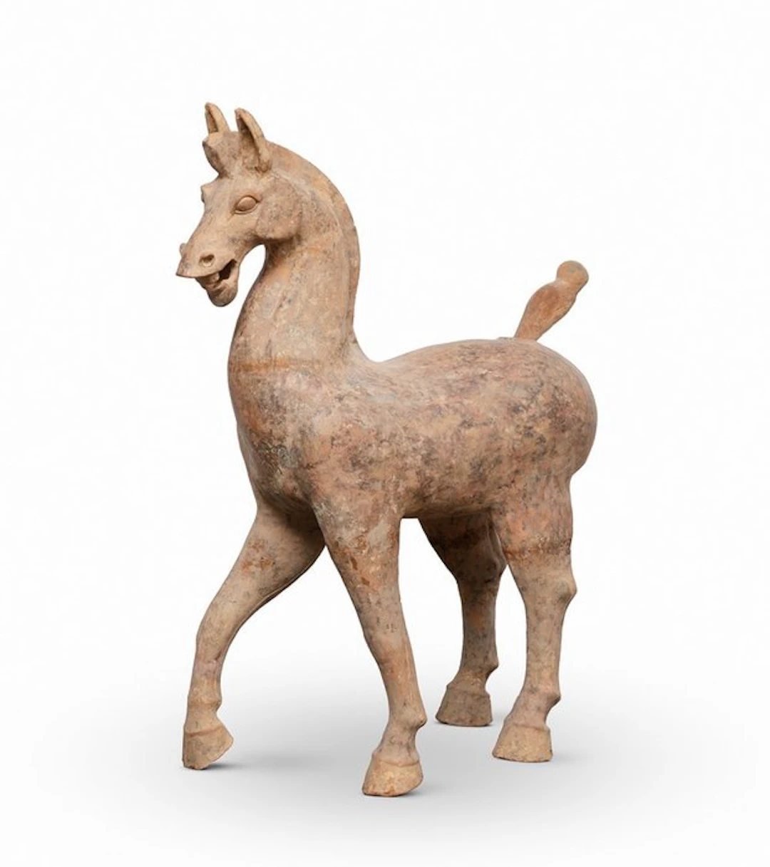 Ancient Chinese, Han dynasty Terracotta Horse. TL Tested - 107 cm
