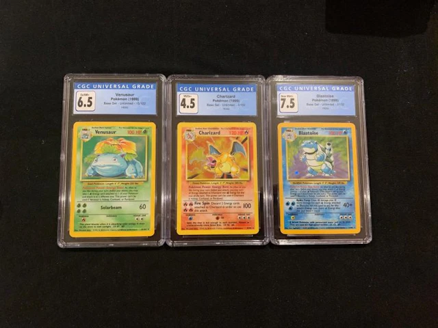 Pokémon - 3 Graded card - Charizard, Blastoise, Venusaur Holo - CGC