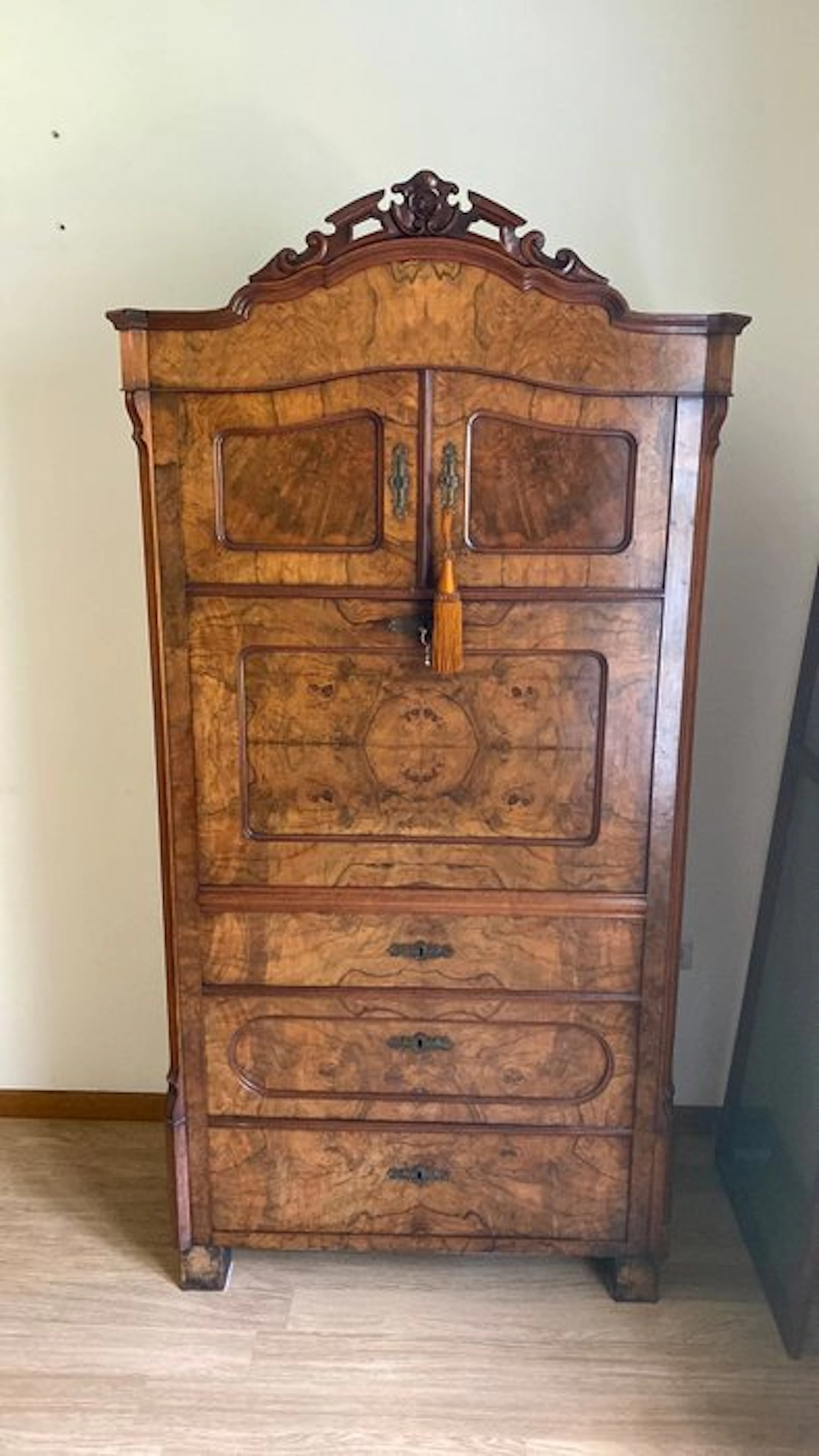 Secrétaire - Walnut, Burr walnut - Louis Philippe secretary desk