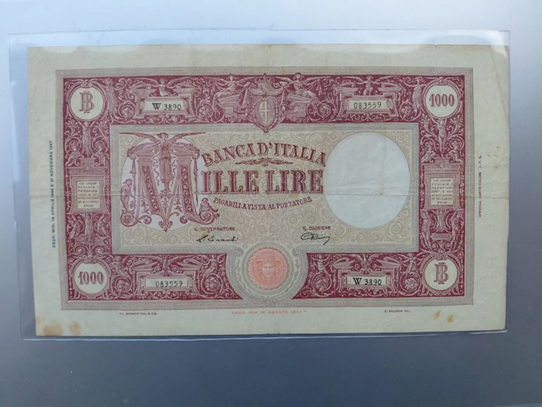Italy. - 1000 Lire - 1948 - Pick 81b (No reserve price)