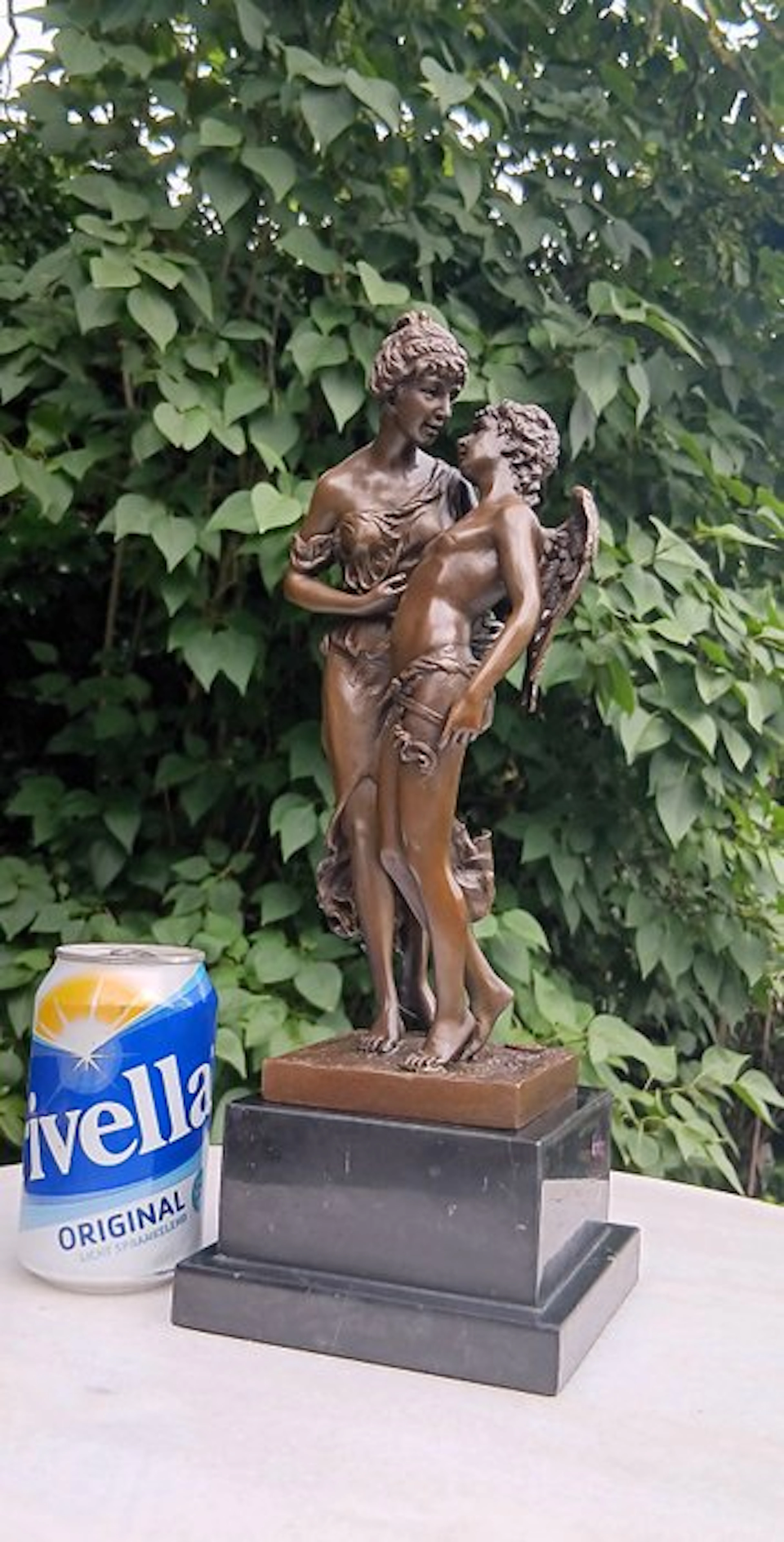 Statue, bronzen stateu ,,the secret,, - 35 cm - bronze marble