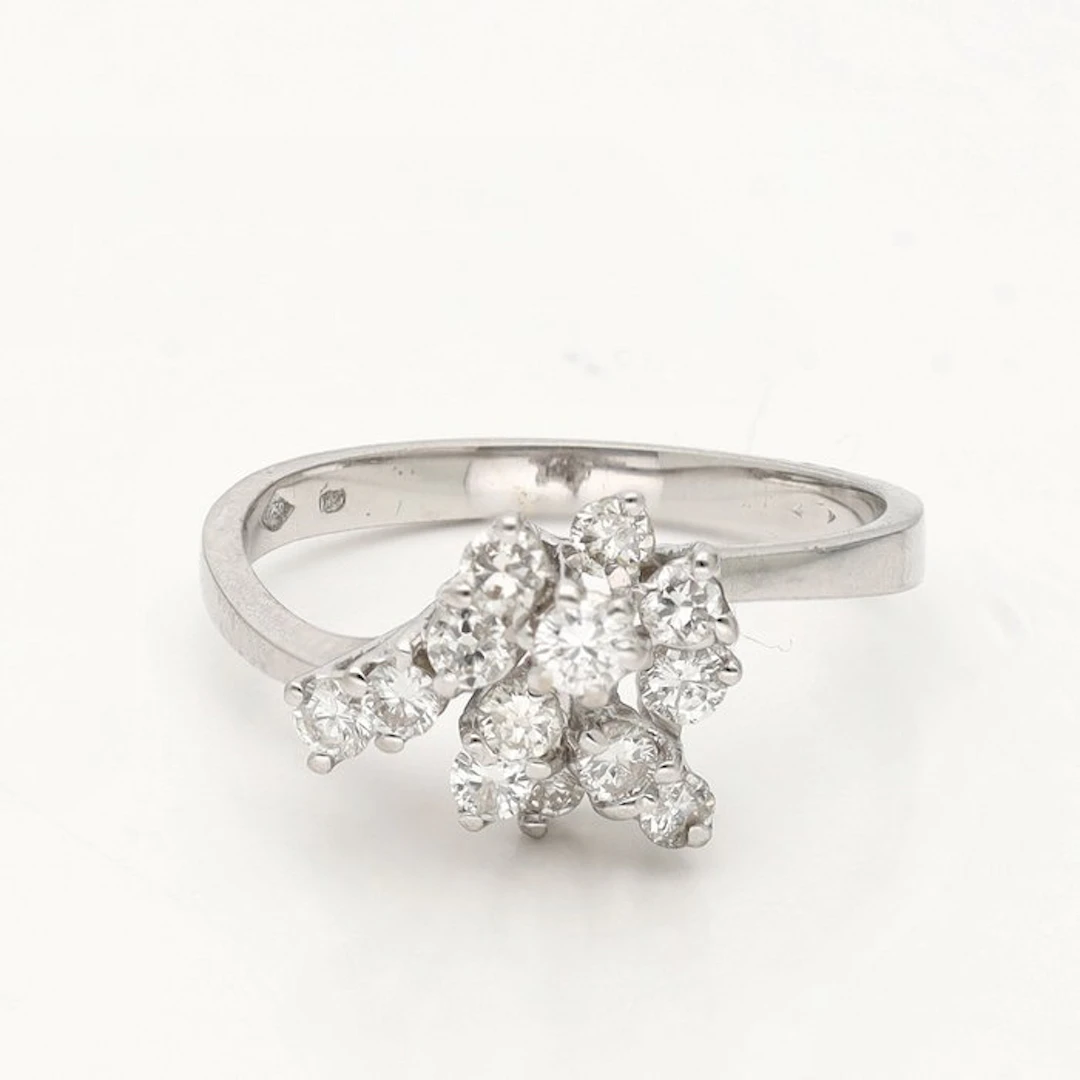 Ring - 18 kt. White gold - 0.52ct. tw. Diamond (Natural)